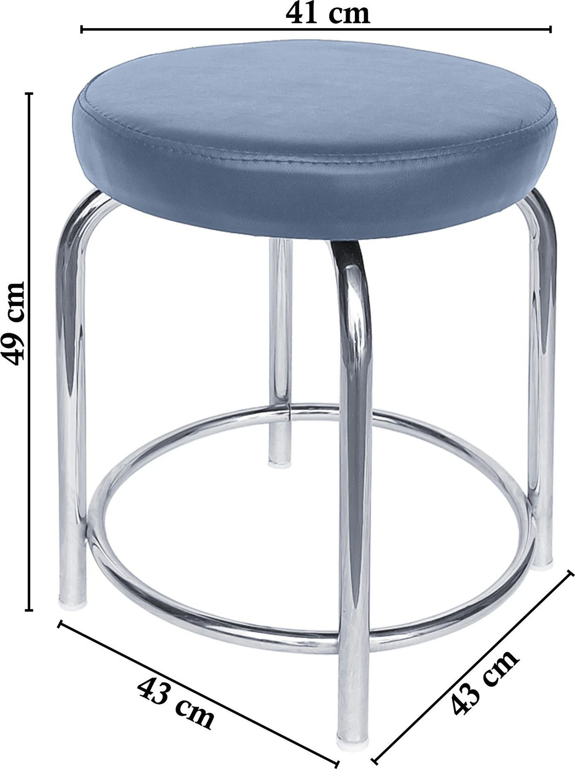 Image of RW REST WELL Stylo Multipurpose Stool For Home /Clicnic /Salon|Round Padded Seat Metal Stool| Leatherette Office Conference Chair