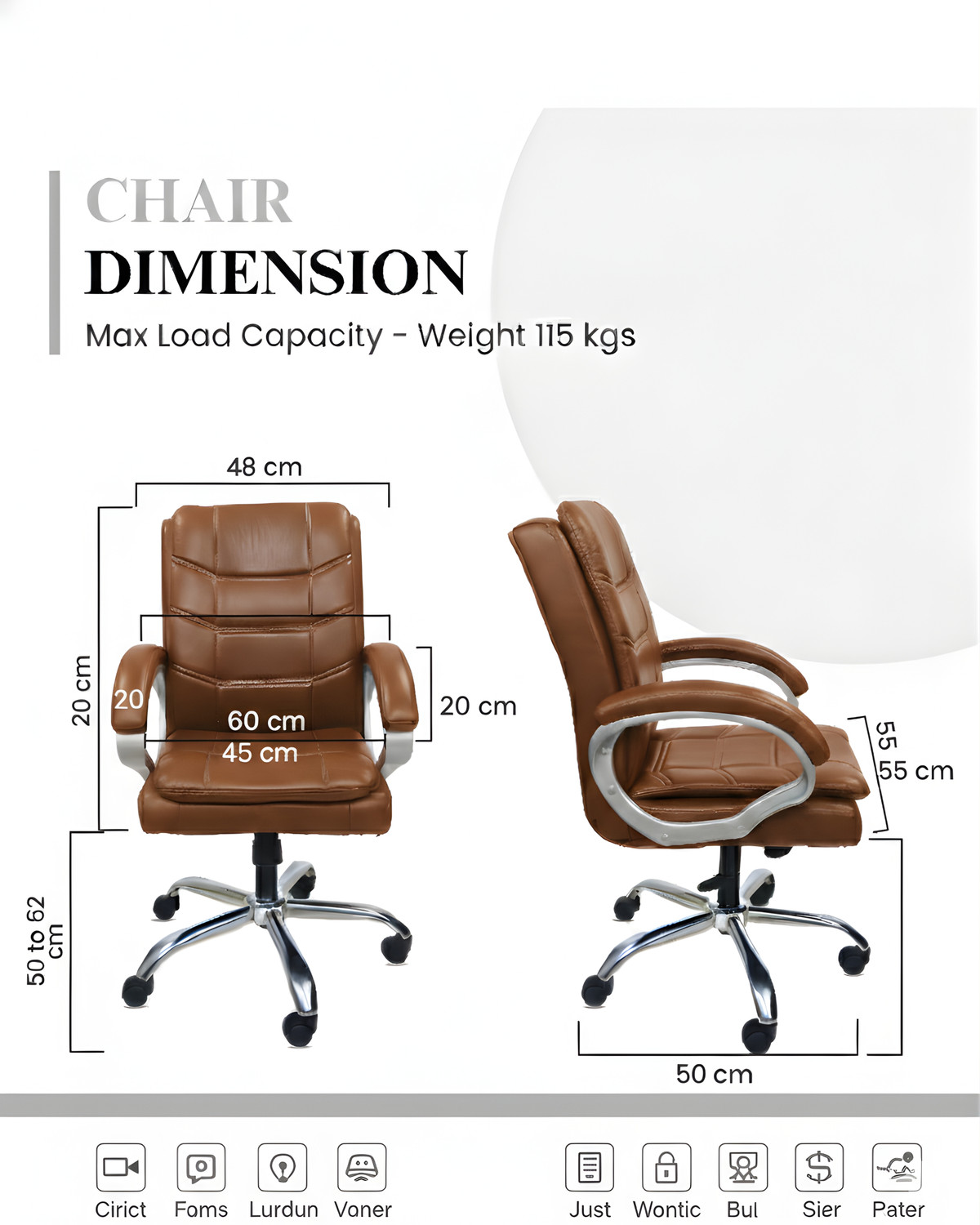 Image of RW REST WELL Star Executive Revolving Office Chair|Computer Desk Chair with Cushioned Seat| Leatherette Office Executive Chair