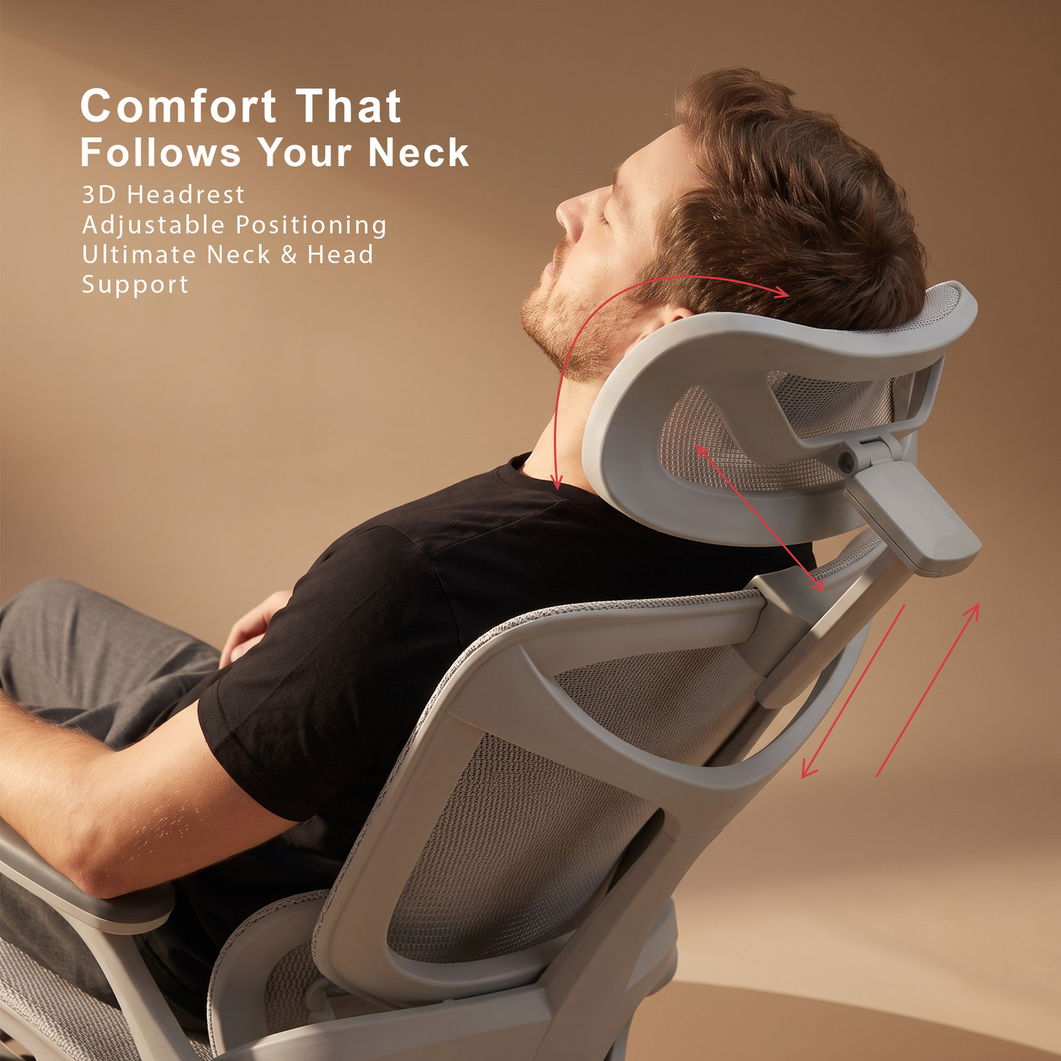 Image of Drogo Ergotune Ergonomic Office Chair with 7-Gear Lumbar Support and 3D Armrests Mesh Office Executive Chair