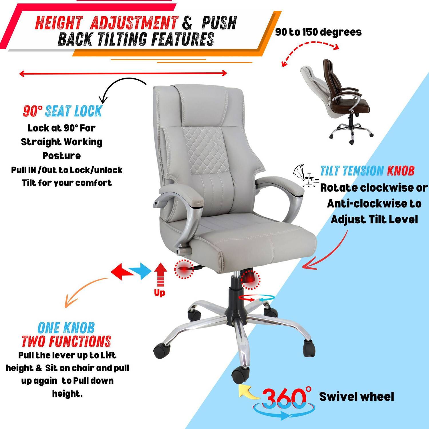 Image of CLASSELA premium leatherette ergonomic Boss revolving office Leatherette Office Executive Chair