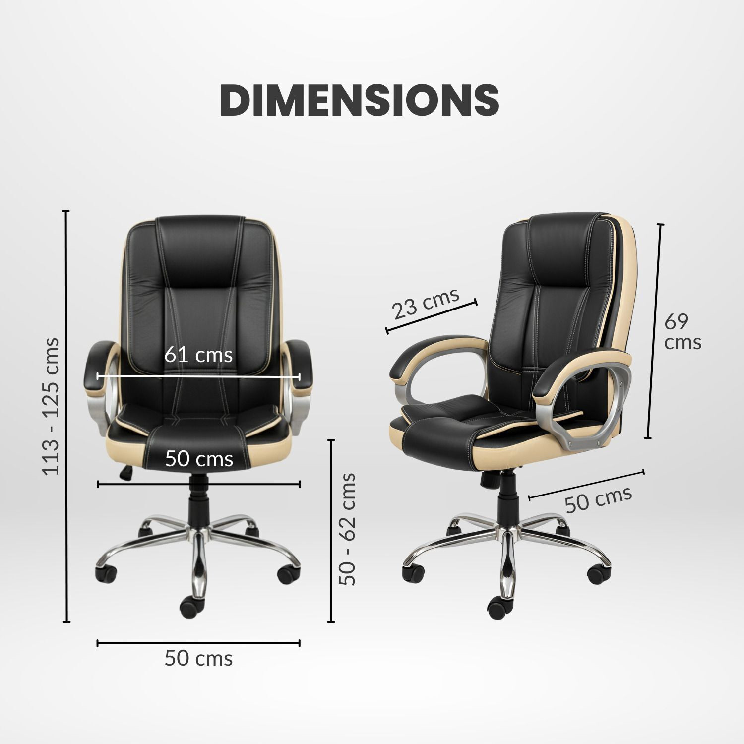 Image of ACTIVA Venture Ergonomic Office Chair| Swivel Chair with Adjustable Height Leatherette Office Adjustable Arm Chair