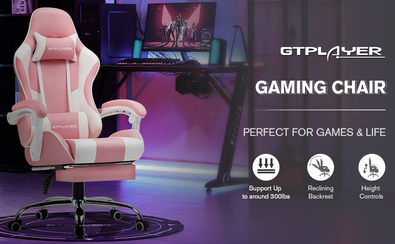 Image of GTPLAYER Leatherette Office Adjustable Arm Chair