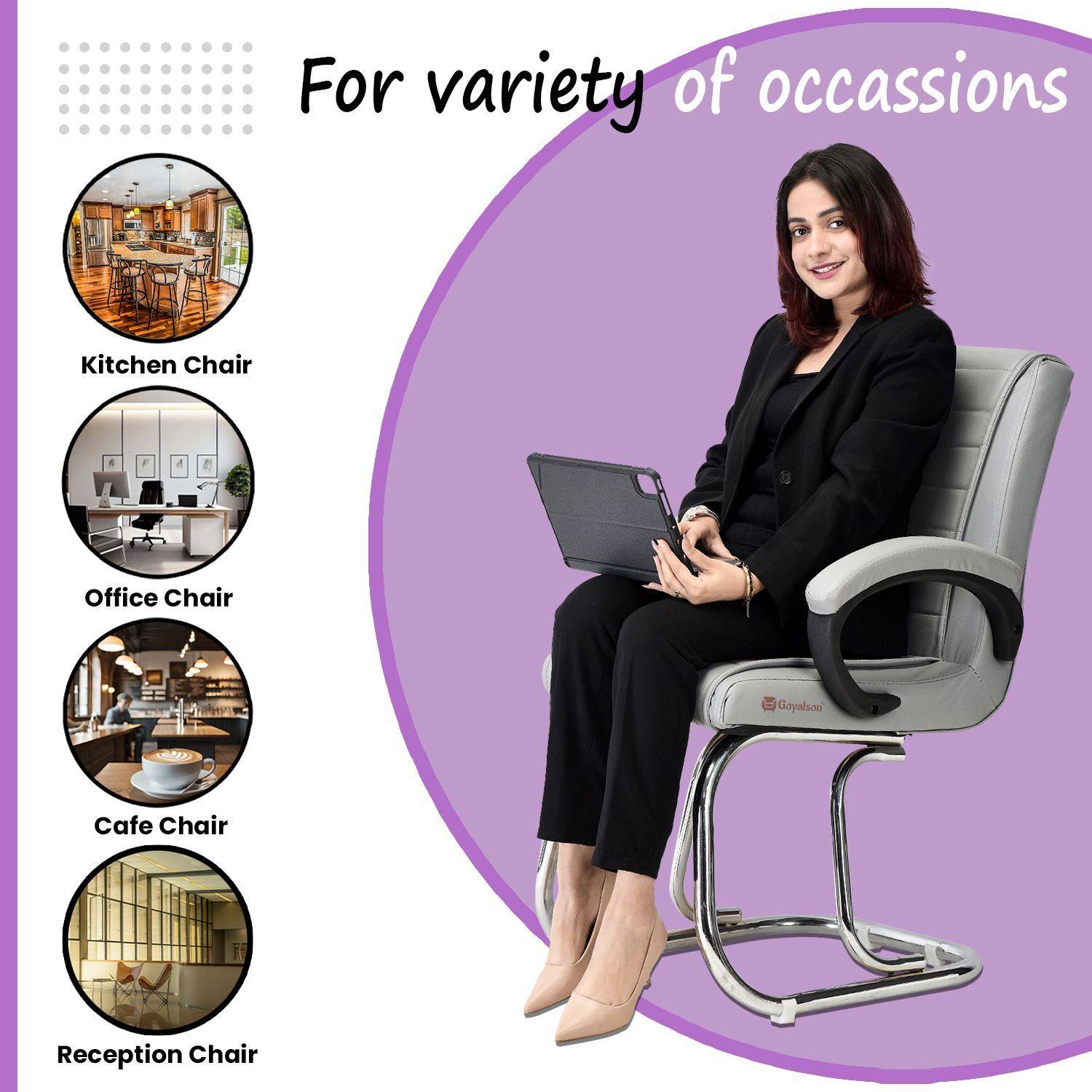 Apple Furniture Leatherette Office Arm Chair - Image 4