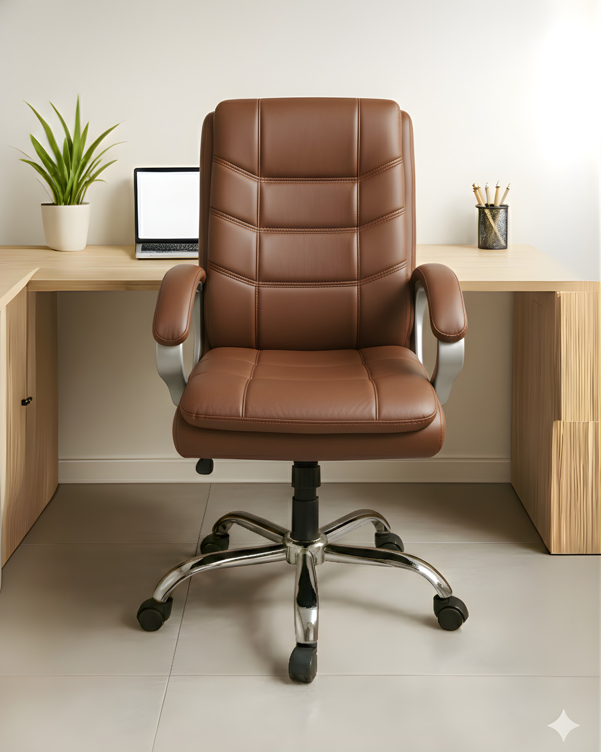 Image of RW REST WELL Star Executive Revolving Office Chair|Computer Desk Chair with Cushioned Seat| Leatherette Office Executive Chair