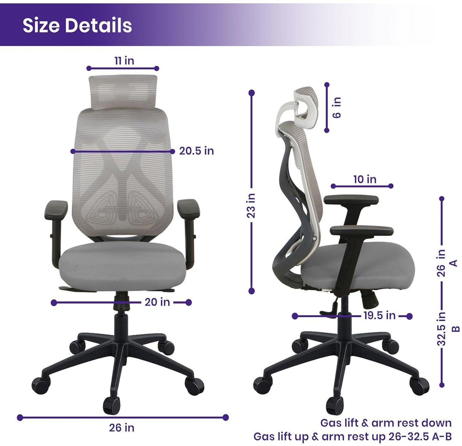 Image of Wakefit Single Lock || Nylon Base || Mesh Office Executive Chair