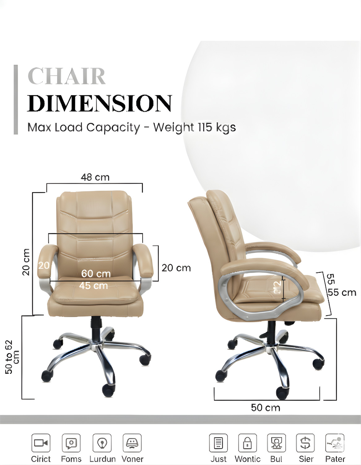 Image of RW REST WELL Star Executive Revolving Office Chair|Computer Desk Chair with Cushioned Seat| Leatherette Office Executive Chair