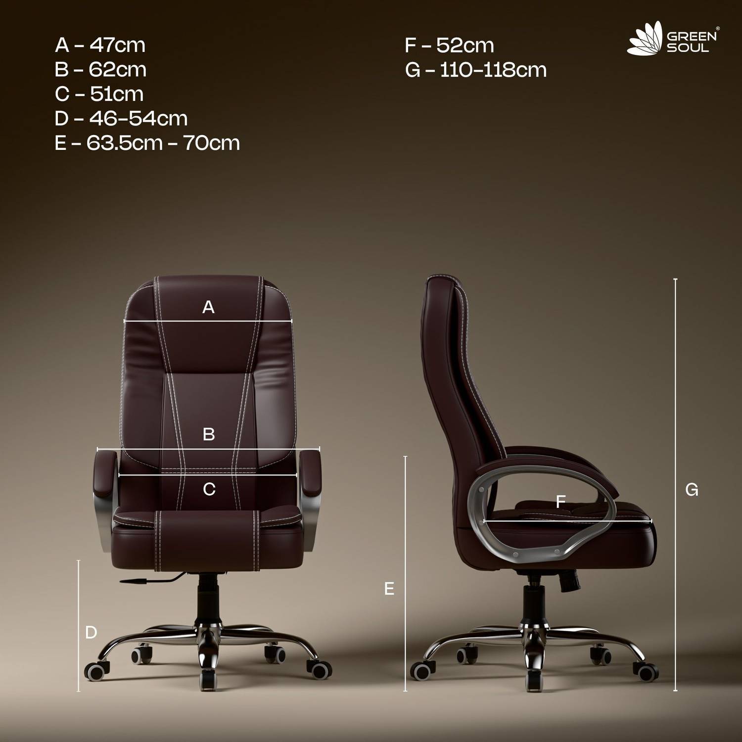 GREEN SOUL Vienna High Back Ergonomic Office Chair - Image 3
