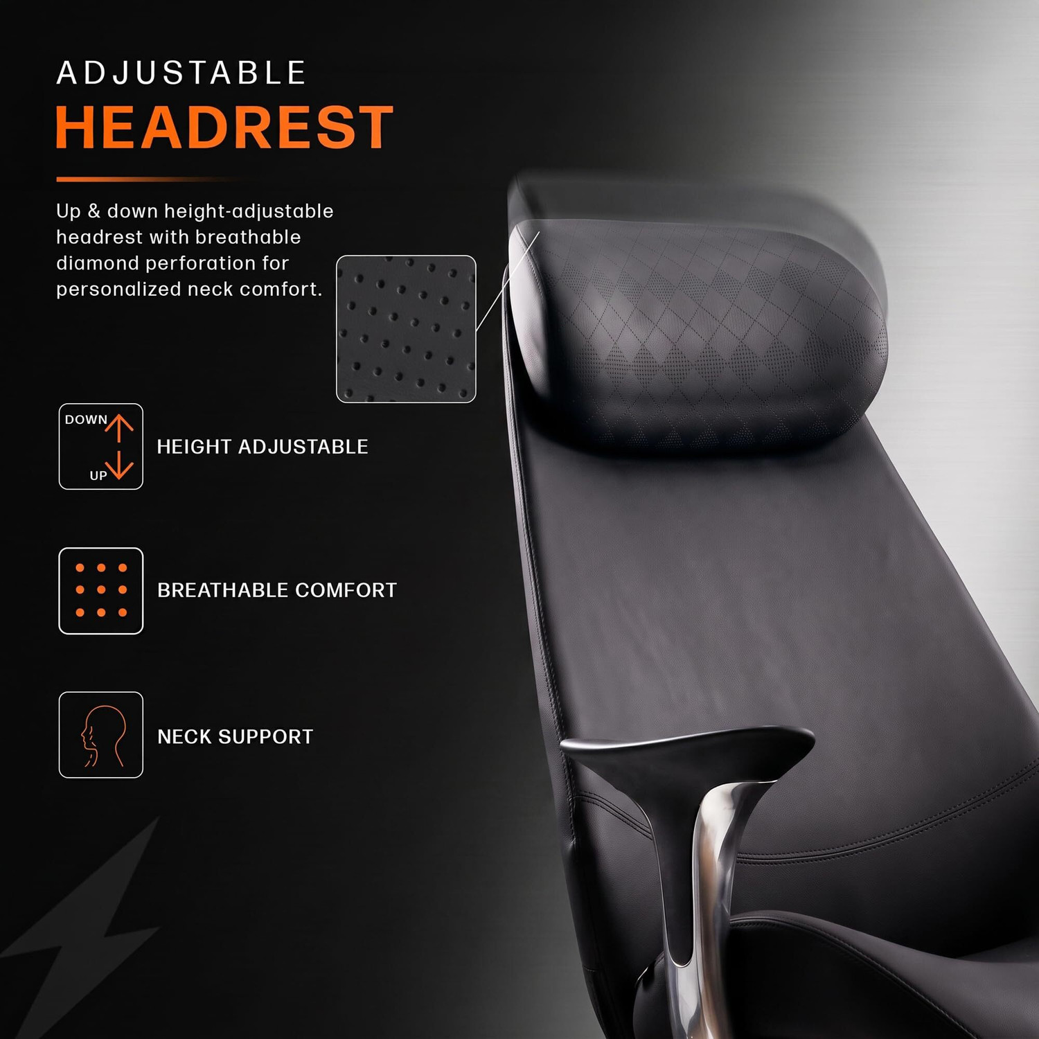 Image of Drogo Amara Ergonomic Office Chair | 135 Recline, Footrest & Semi-Silicone Leather Leatherette Office Executive Chair