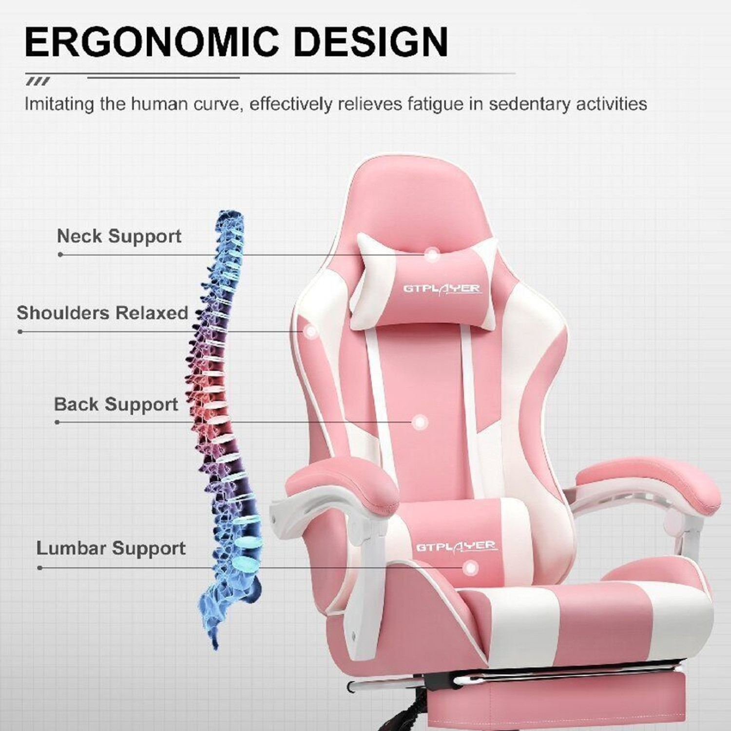 Image of GTPLAYER Leatherette Office Adjustable Arm Chair