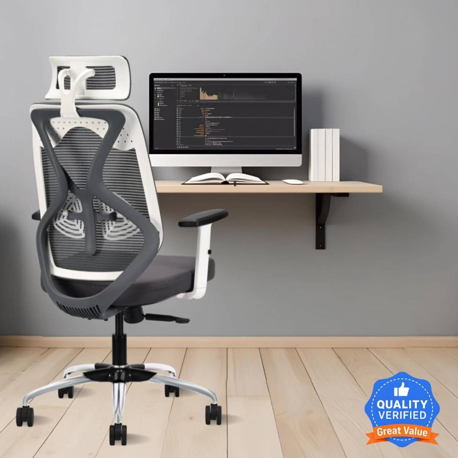 IAFA Ergolux High Back Ergonomic Office Chair with Heavy Duty Met