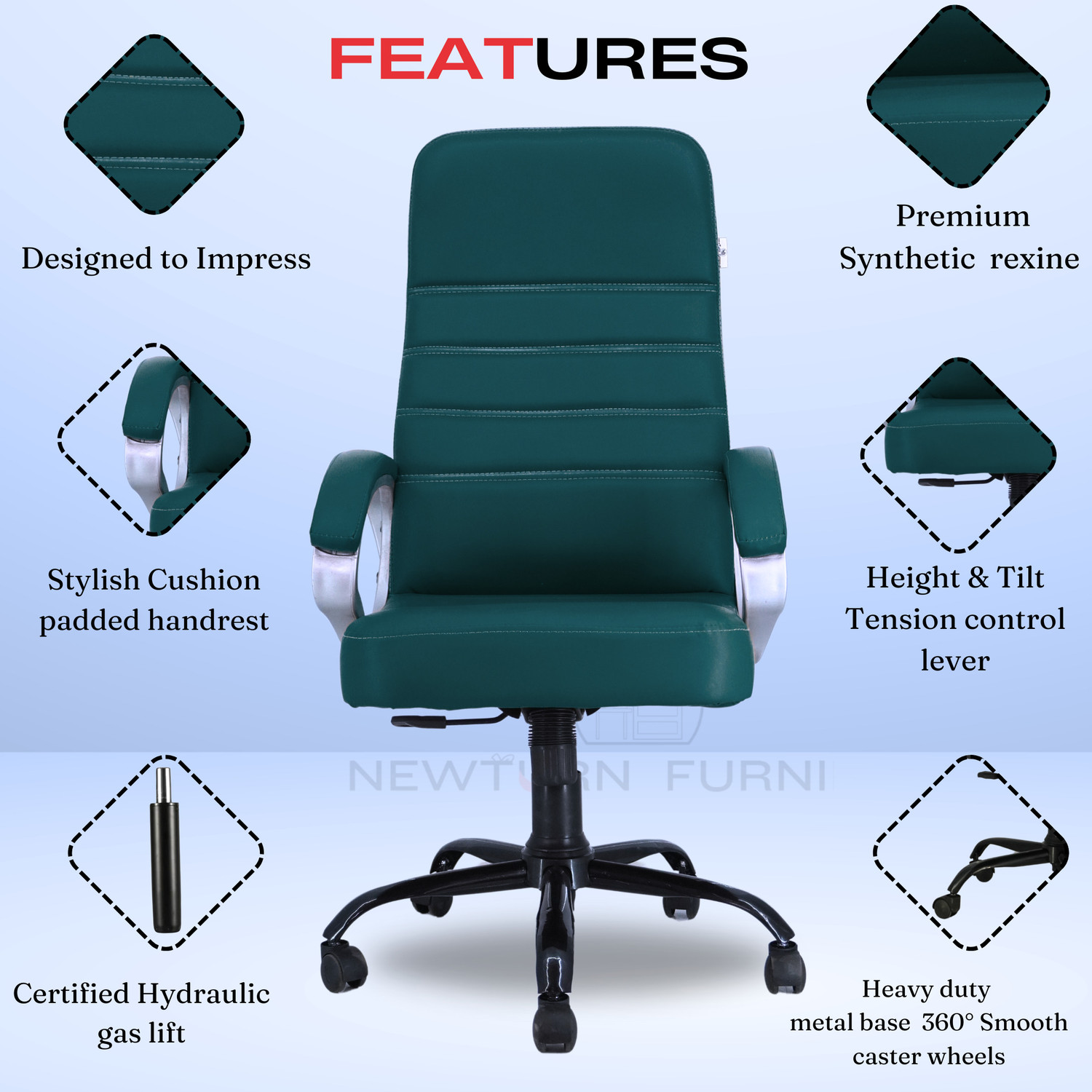 Image of zidle ROLEX Premium Leather executive /Boss work from home /office Chair with 1 yrs wrty Leather Office Executive Chair