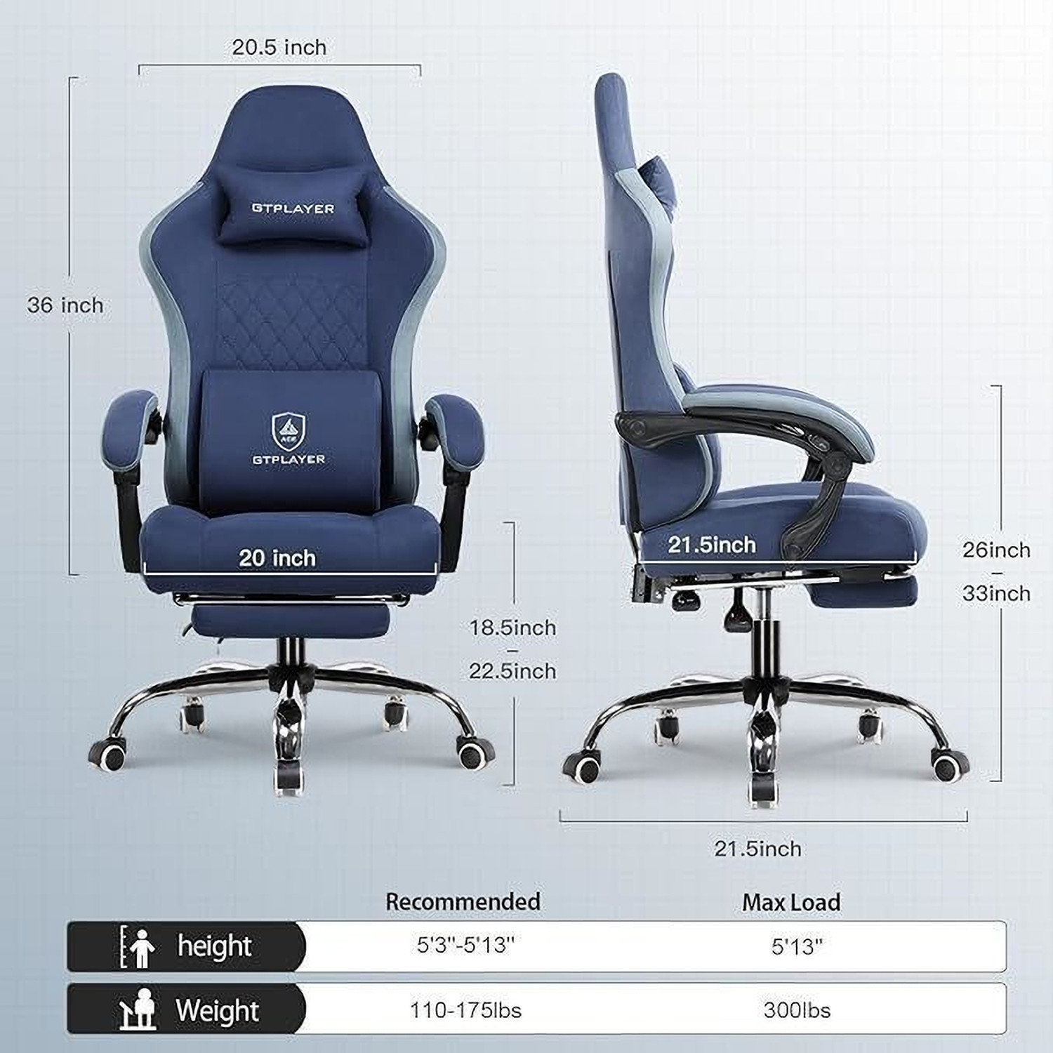 Image of GTPLAYER Leatherette Office Adjustable Arm Chair