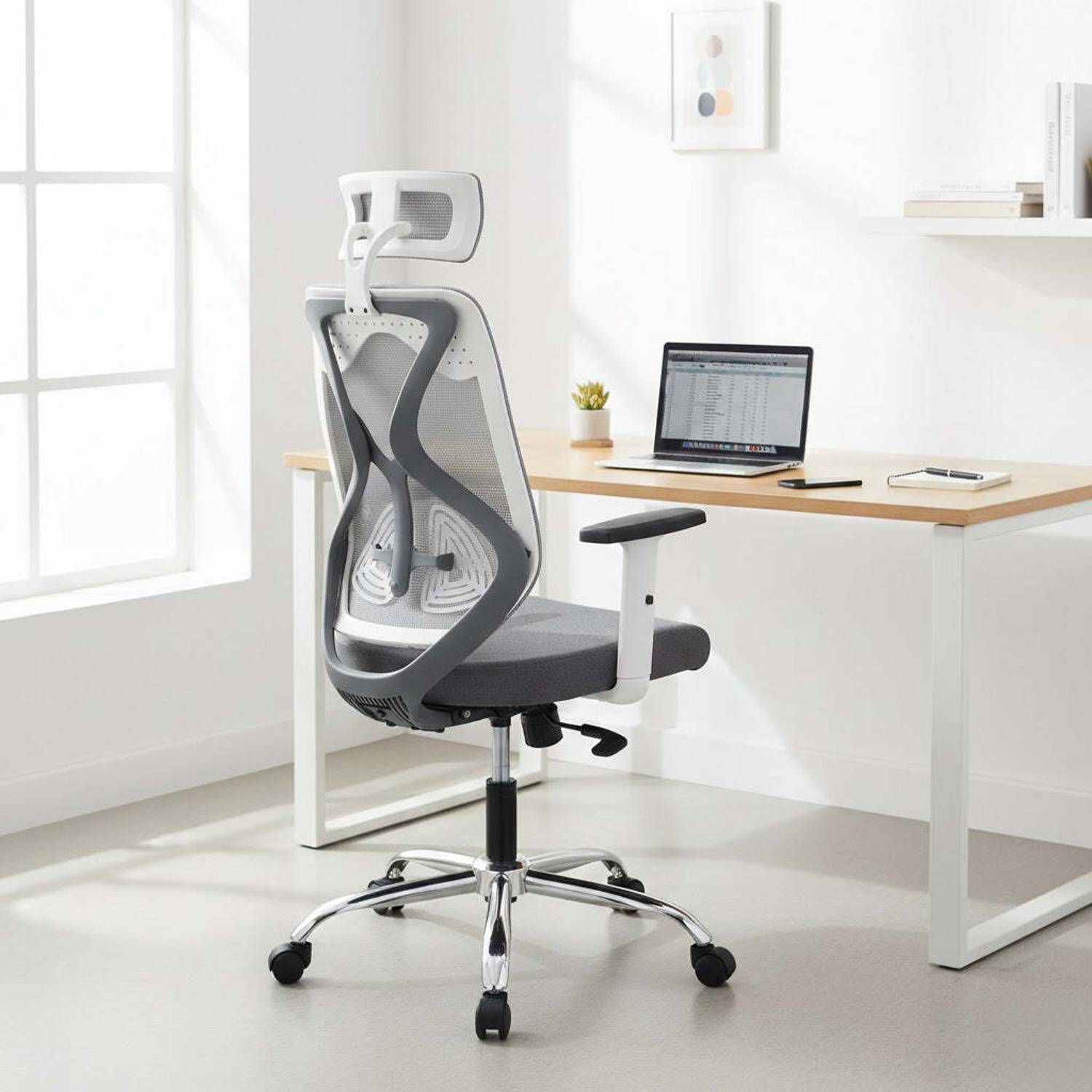 Nilkamal Verona High Back Office Chair Silver - Image 1