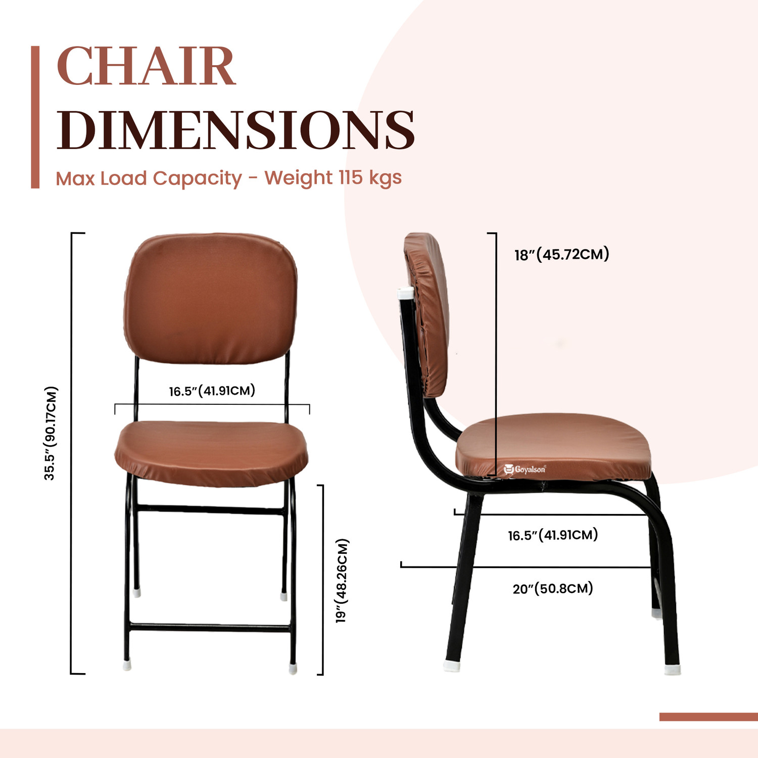 Image of GOYALSON Comfortable Study chair Home /Office /Visitor /Computer /Student chair Metal Dining Chair