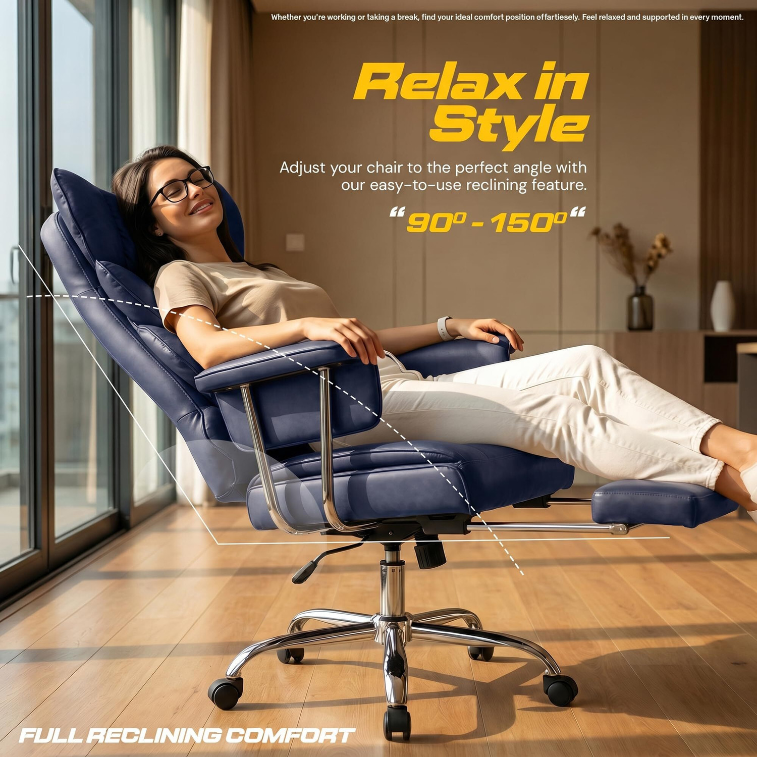 Image of Drogo Monarch-X Massage Computer Office Chair with PU Leather & 150Reclining Leather Office Executive Chair