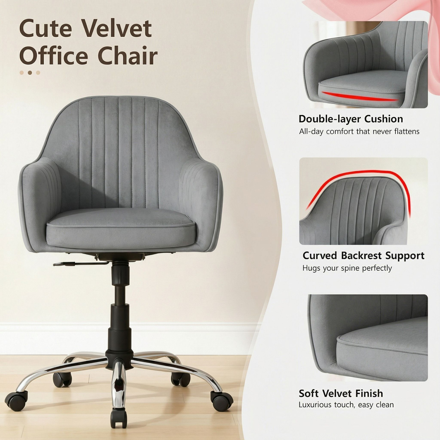 Image of SEATFIT Ergonomic Office Chair with Recline, 360 Swivel & Adjustable Height Full-Aniline Leather Office Executive Chair