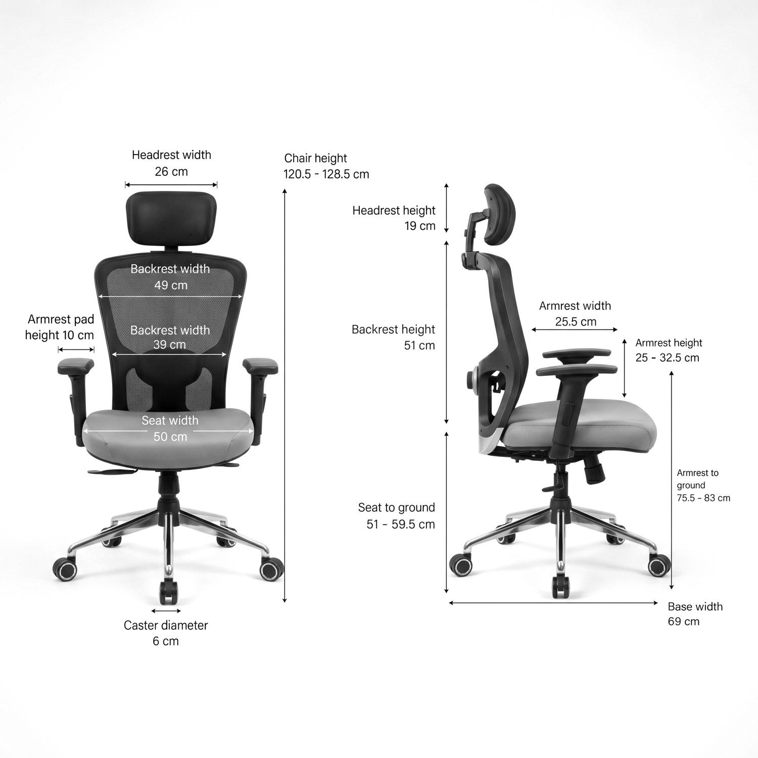 Image of Make My Chairs Jazen Prime Ergonomic Mesh Office Chair for Work|5 Years Warranty|Seat Slider Mesh Office Adjustable Arm Chair
