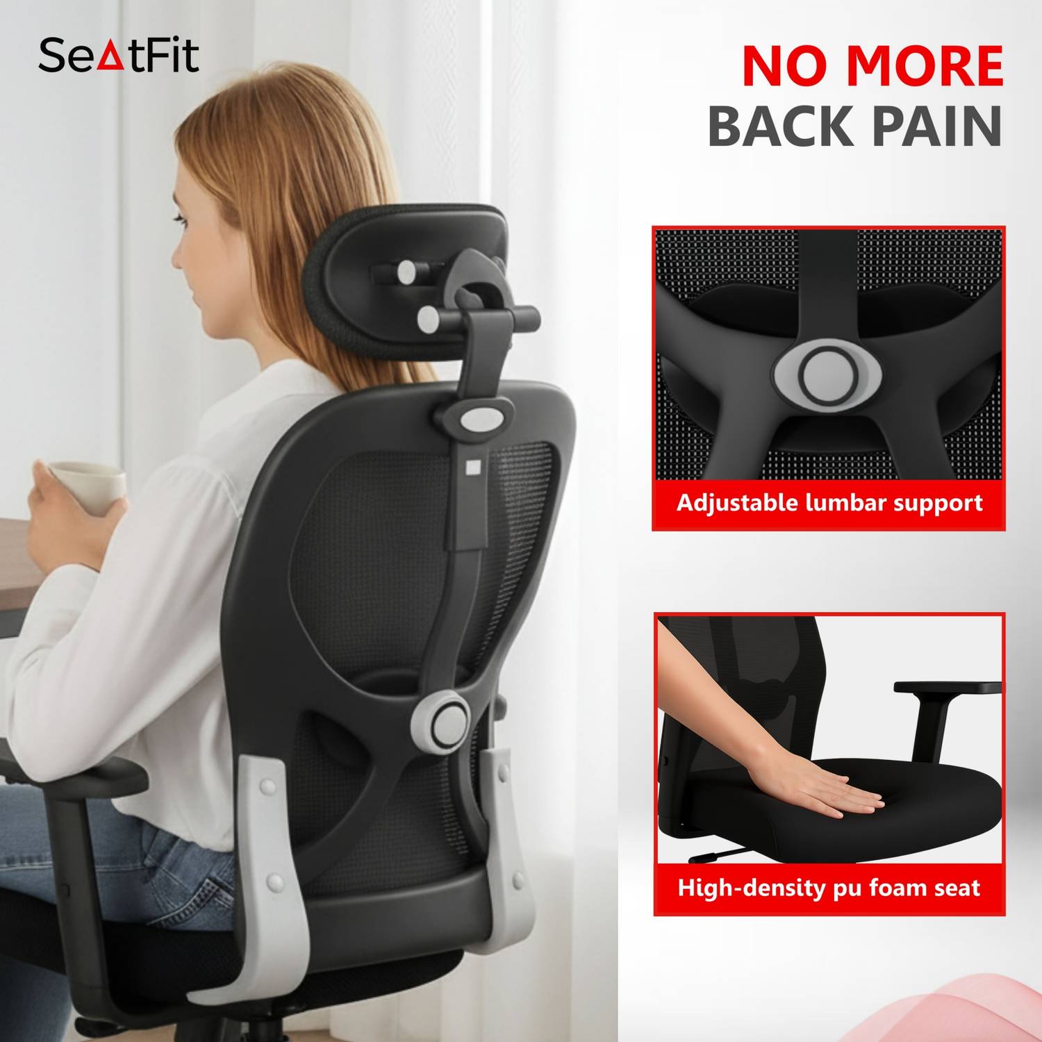 SEATFIT Mesh Matrix Ergonomic Office Chair - Image 4