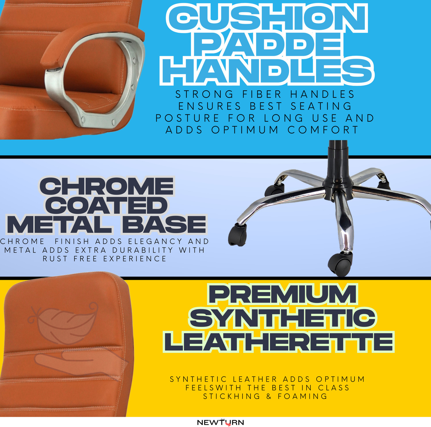 Image of zidle ROLEX Premium Leather executive /Boss work from home /office Chair with 1 yrs wrty Leather Office Executive Chair