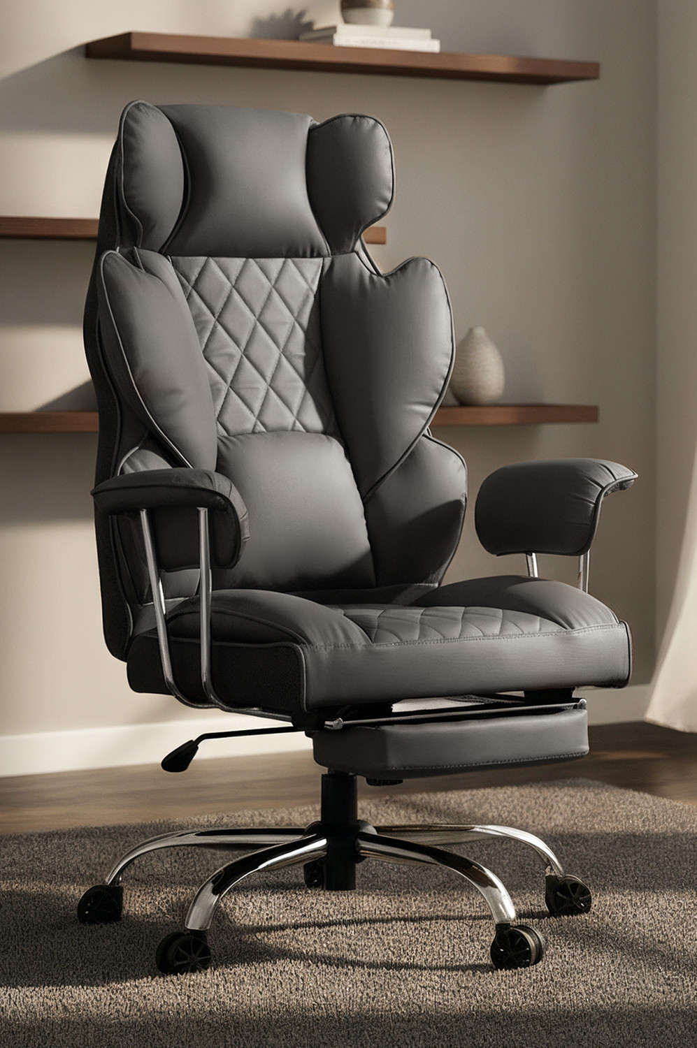 Image of Drogo Ergonomic High Back Computer Office Chair with 400LBS CushionSeat Armrest PU Leather Office Executive Chair