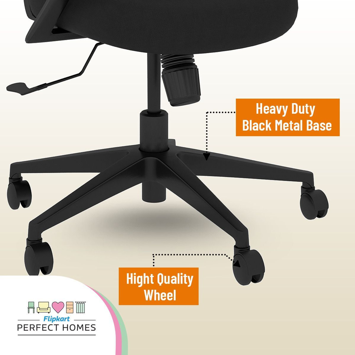 Image of Flipkart Perfect Homes Mid-Back Century Drafting Staff, Workstation, Desk Chair Mesh Office Executive Chair
