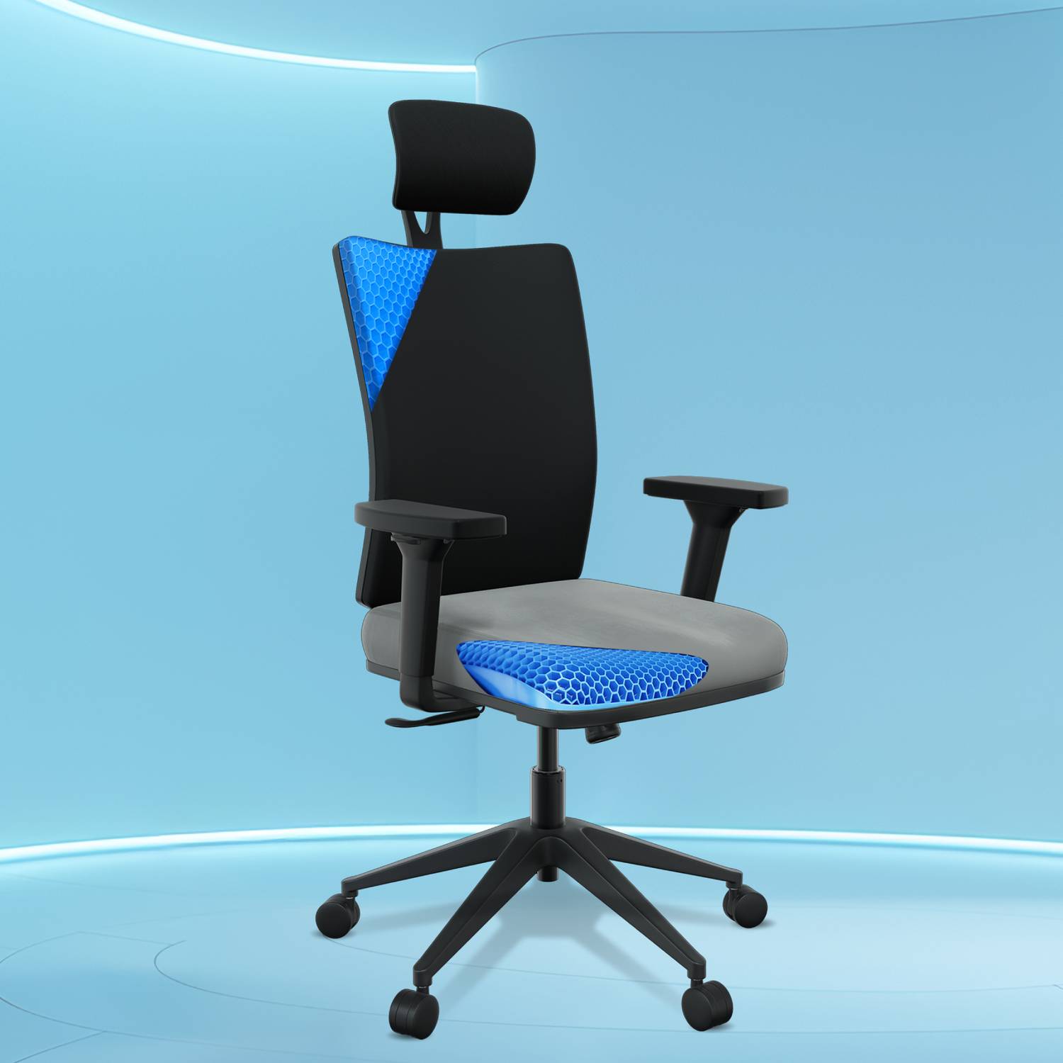The Sleep Company Onyx SmartGRID High-Back Desk Chair, Black