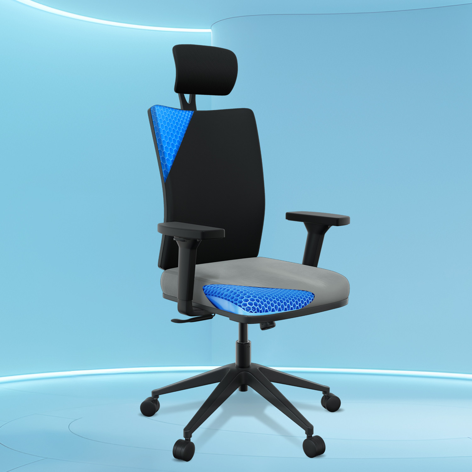Image of The Sleep Company Onyx SmartGRID Premium Orthopedic High-Back Desk Chair for Office & Home Nylon Office Executive Chair