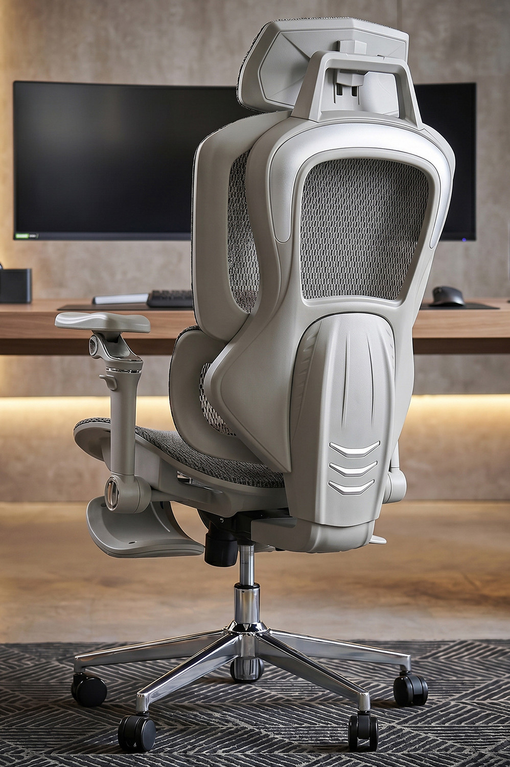 Image of Drogo Ergonomic Office Chair for Work from Home with 7D Armrest &Curved lumbar support Leather Office Executive Chair