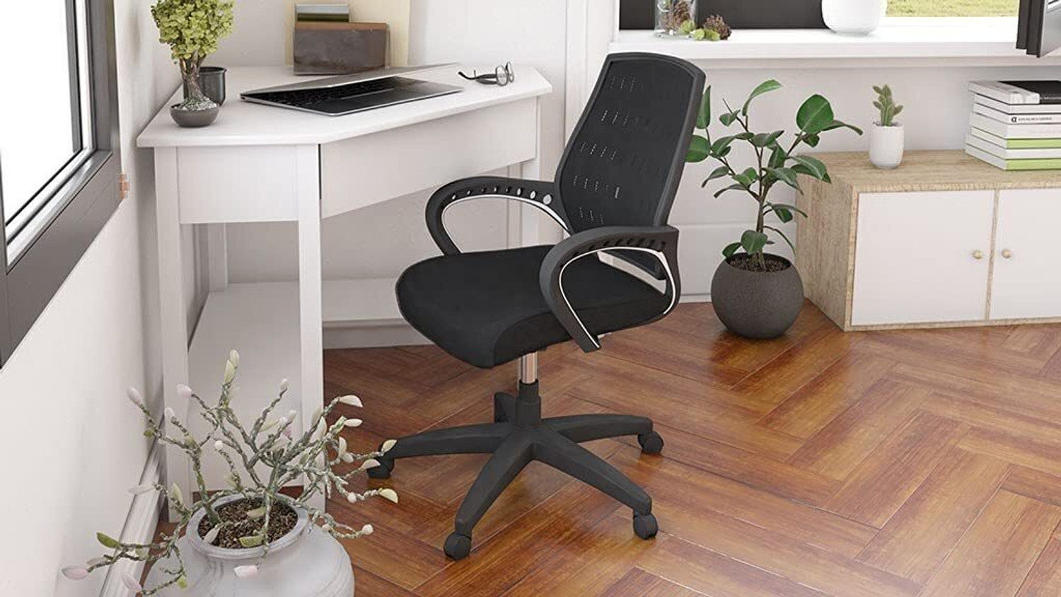 Image of MG traders MGNEWPLUS345 Nylon Office Adjustable Arm Chair