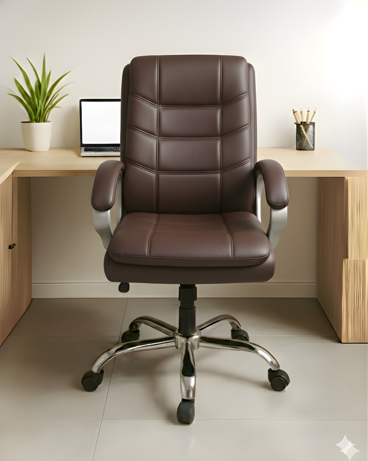 Image of RW REST WELL Star Executive Revolving Office Chair|Computer Desk Chair with Cushioned Seat| Leatherette Office Executive Chair