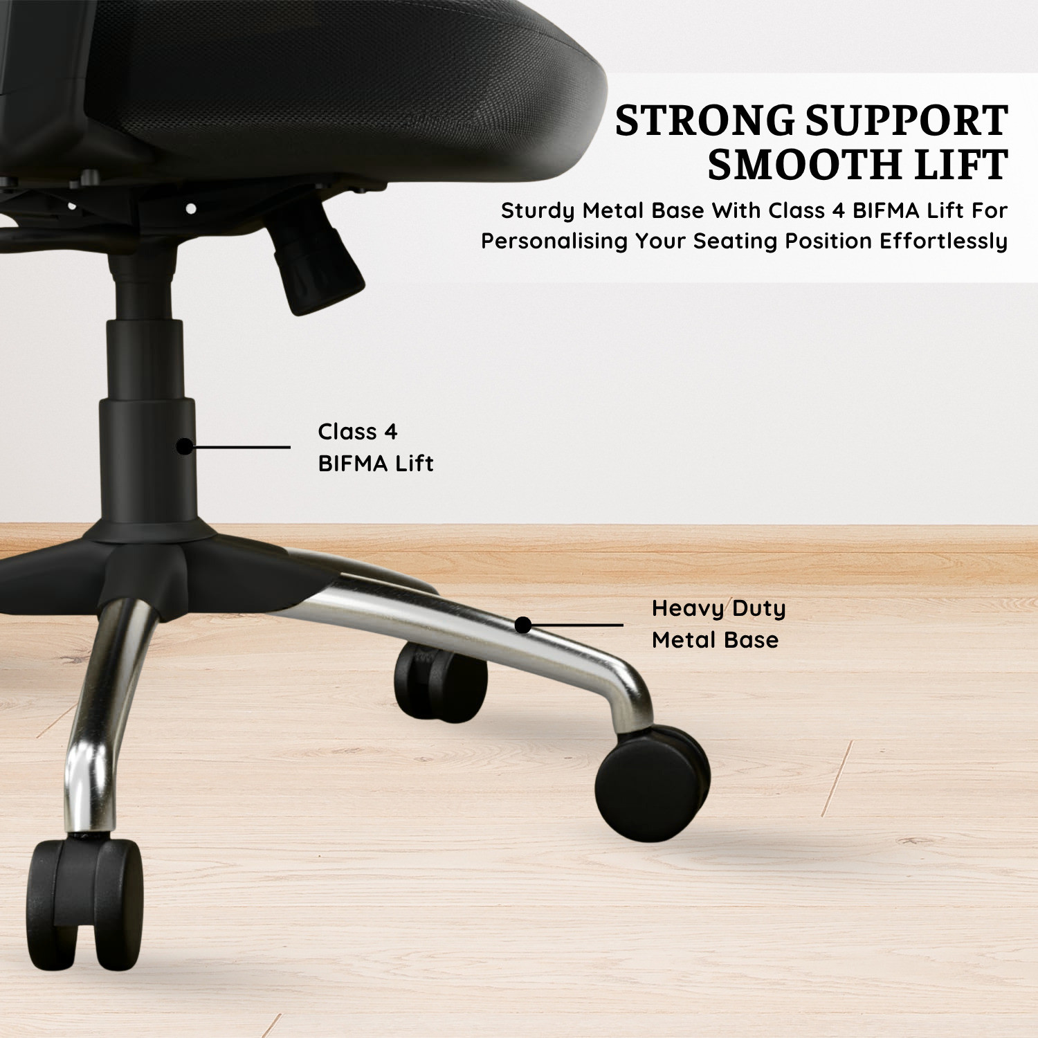 Image of ACTIVA Hector Ergonomic Mid Back Office Chair| Synchro Mechanism Tilt / 2D Armrest Nylon Office Adjustable Arm Chair
