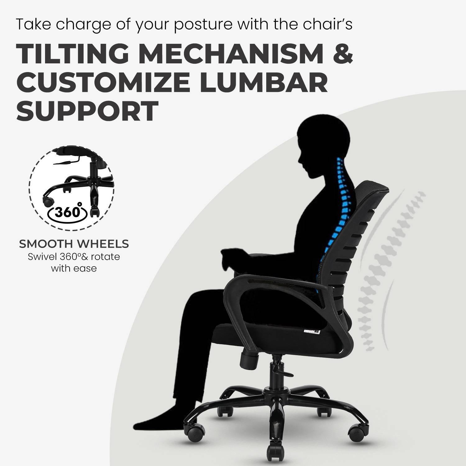 IAFA Diego Mid Back Ergonomic Office Chair - Image 5