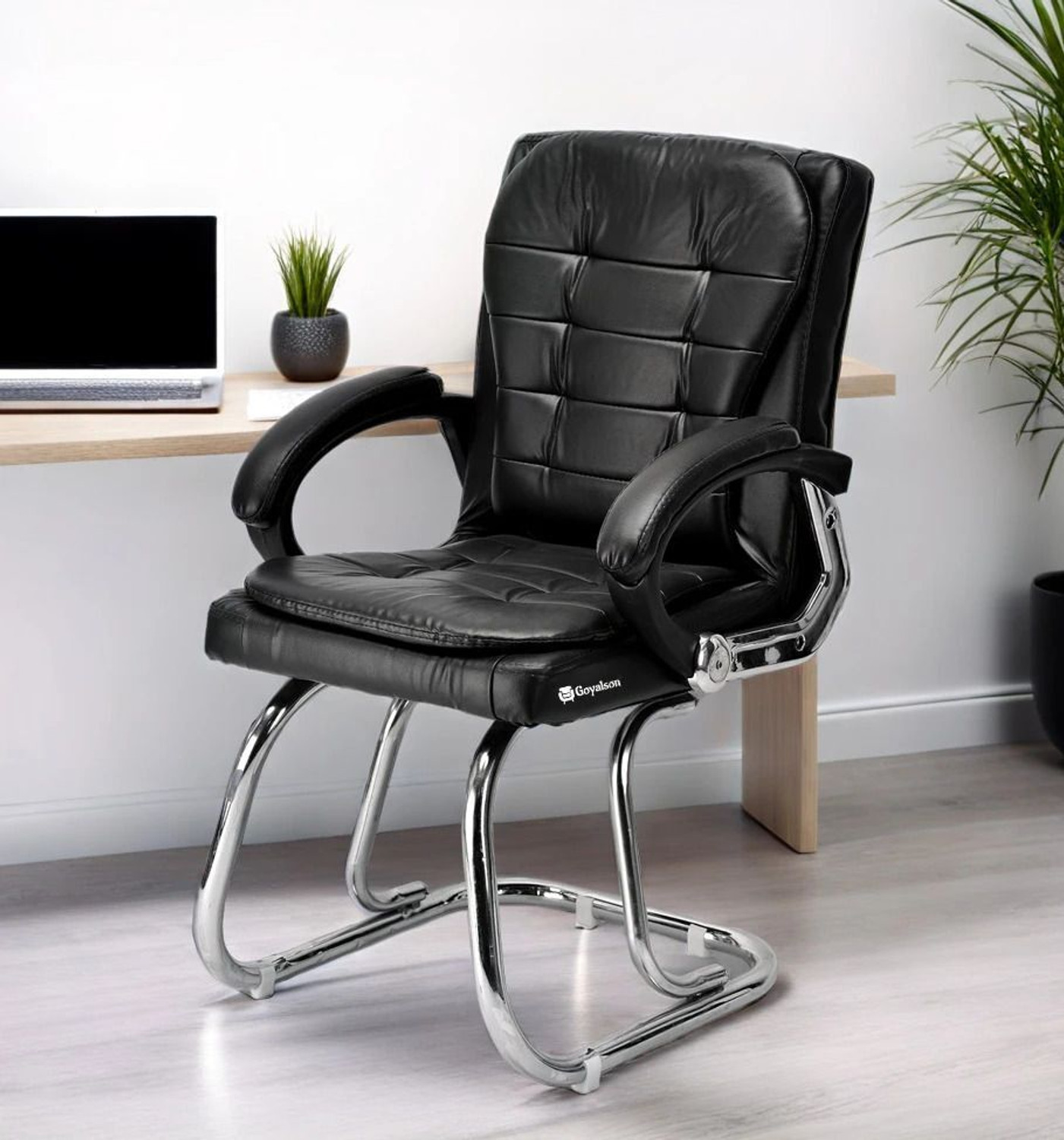 Image of P P CHAIR Visitor /Study /Office Chair Director Principal Manager Heavy Duty Frame chair Leatherette Office Arm Chair