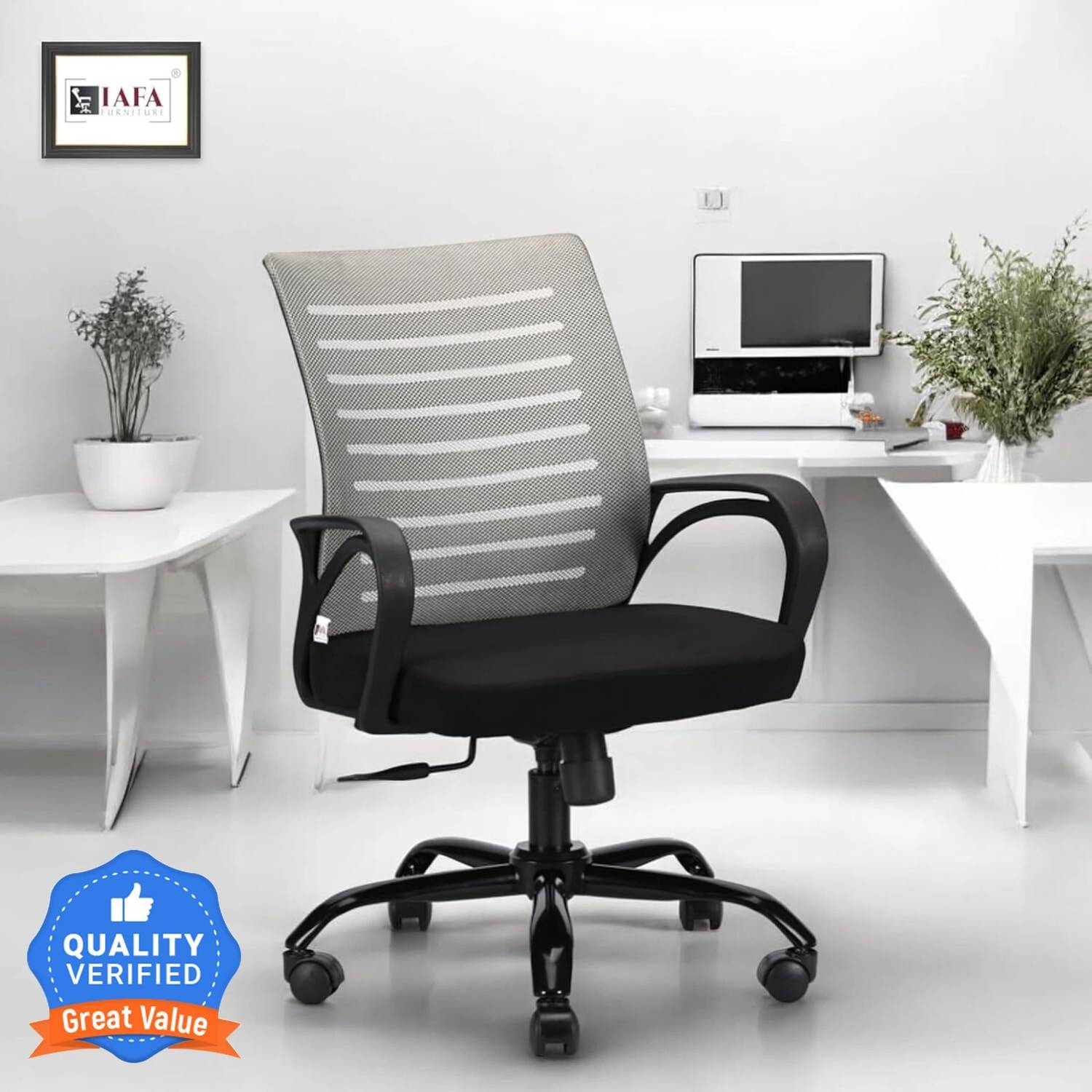IAFA Diego Mid Back Ergonomic Office Chair - Image 1