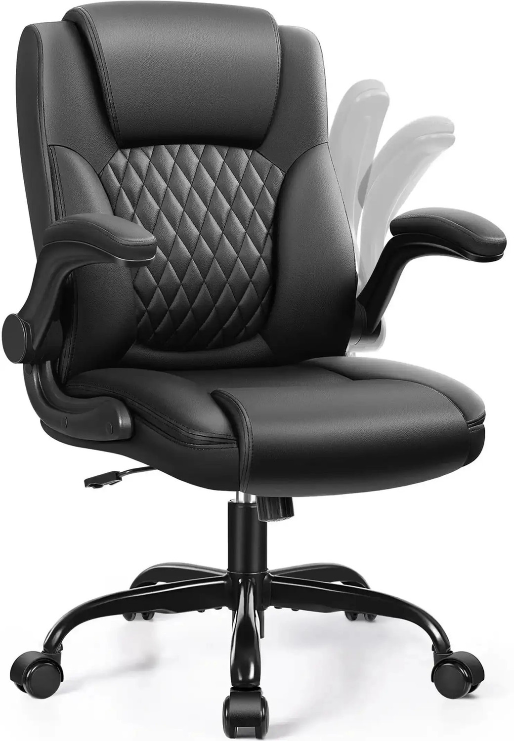 Image of Smartseat 2 Year Warranty Leather Office Chair, PU Home Computer Desk Chairs Leatherette Office Adjustable Arm Chair