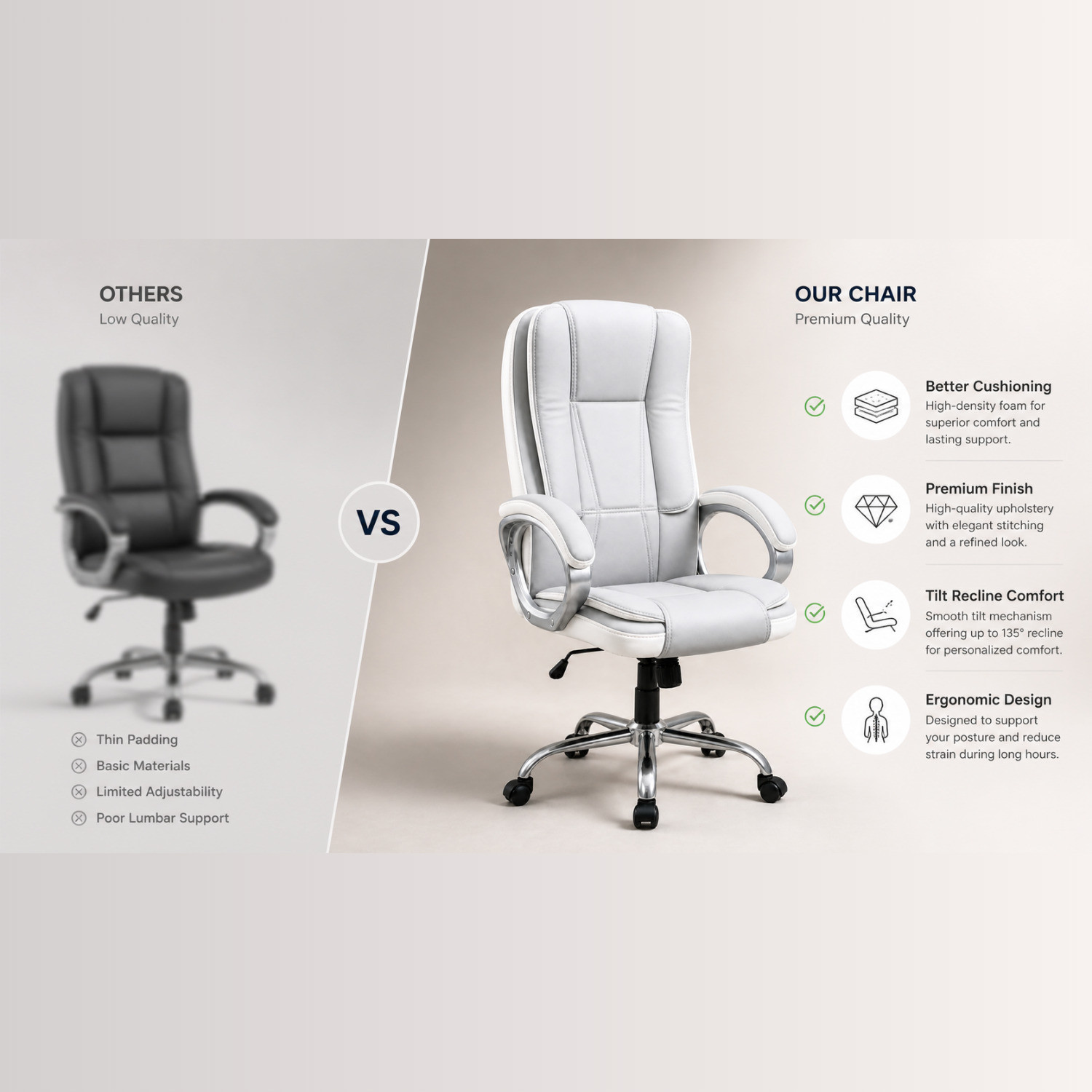 Image of ACTIVA Venture Ergonomic Office Chair| Swivel Chair with Adjustable Height Leatherette Office Adjustable Arm Chair