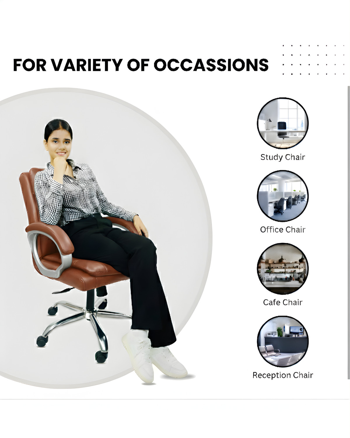 Image of RW REST WELL Star Executive Revolving Office Chair|Computer Desk Chair with Cushioned Seat| Leatherette Office Executive Chair
