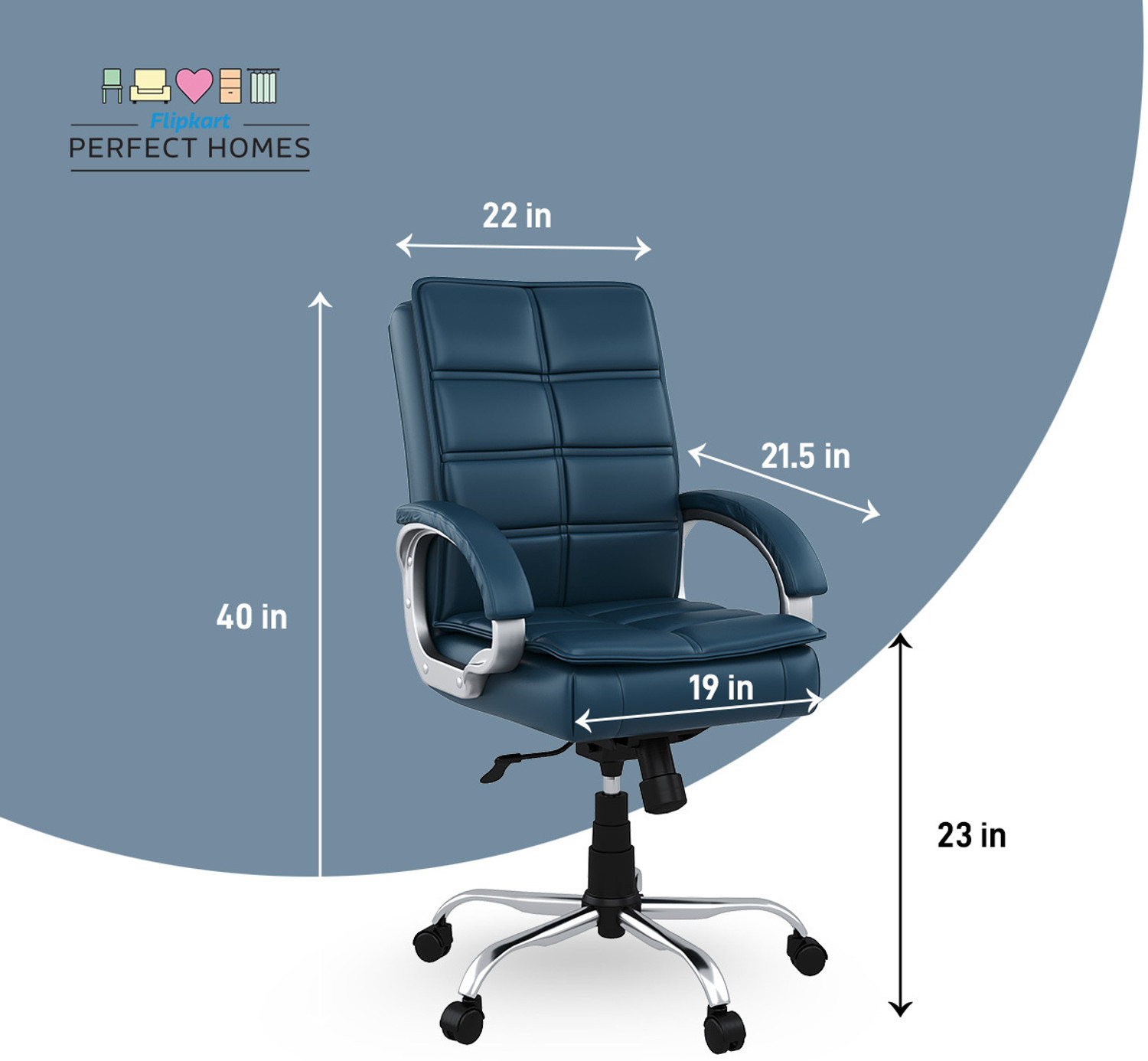 Image of Flipkart Perfect Homes LEO Leatherette Office Executive Chair