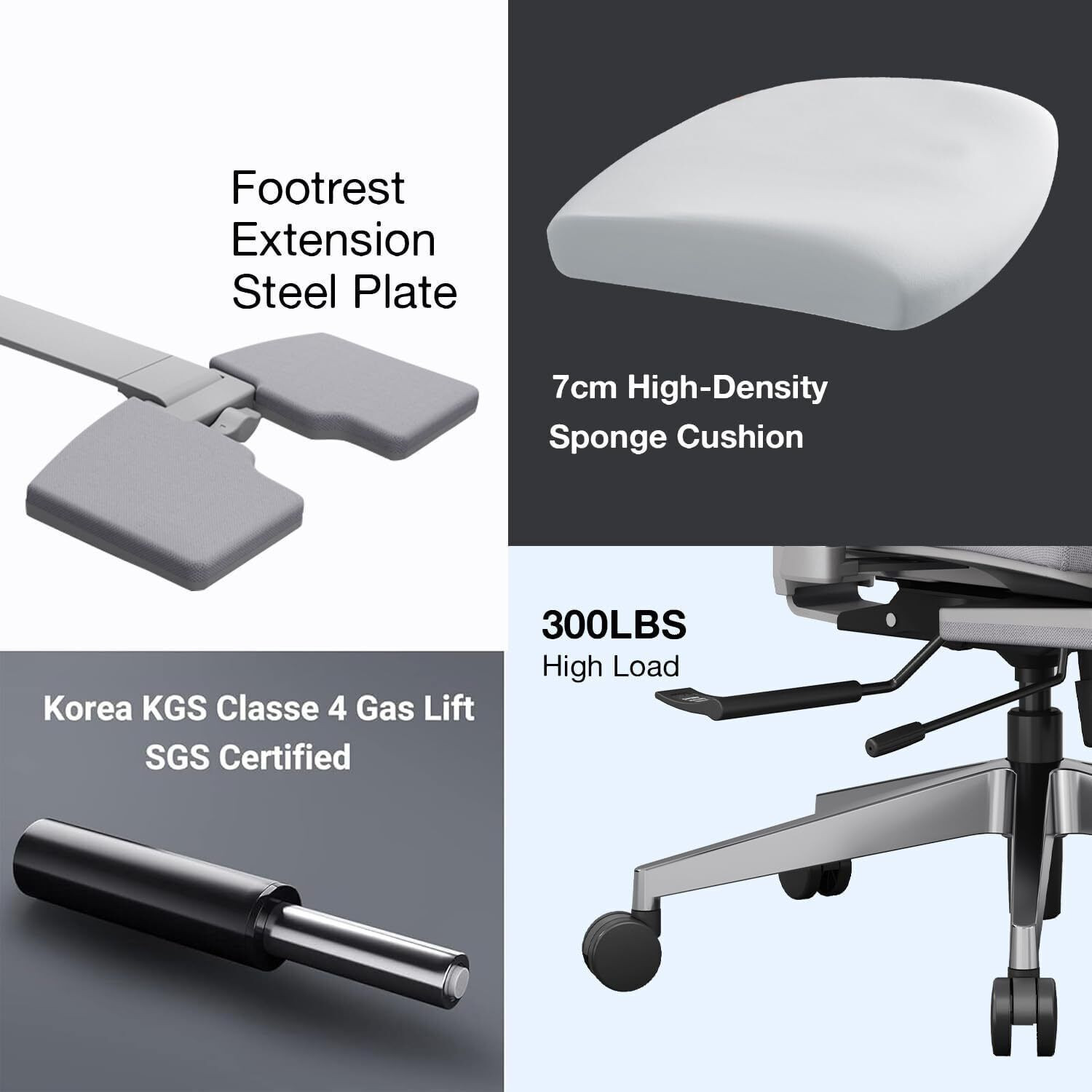 Image of Drogo Ergonomic Office Chair for Work from Home Computer Gaming Chair Tray, 4D-Armrest Mesh Office Executive Chair