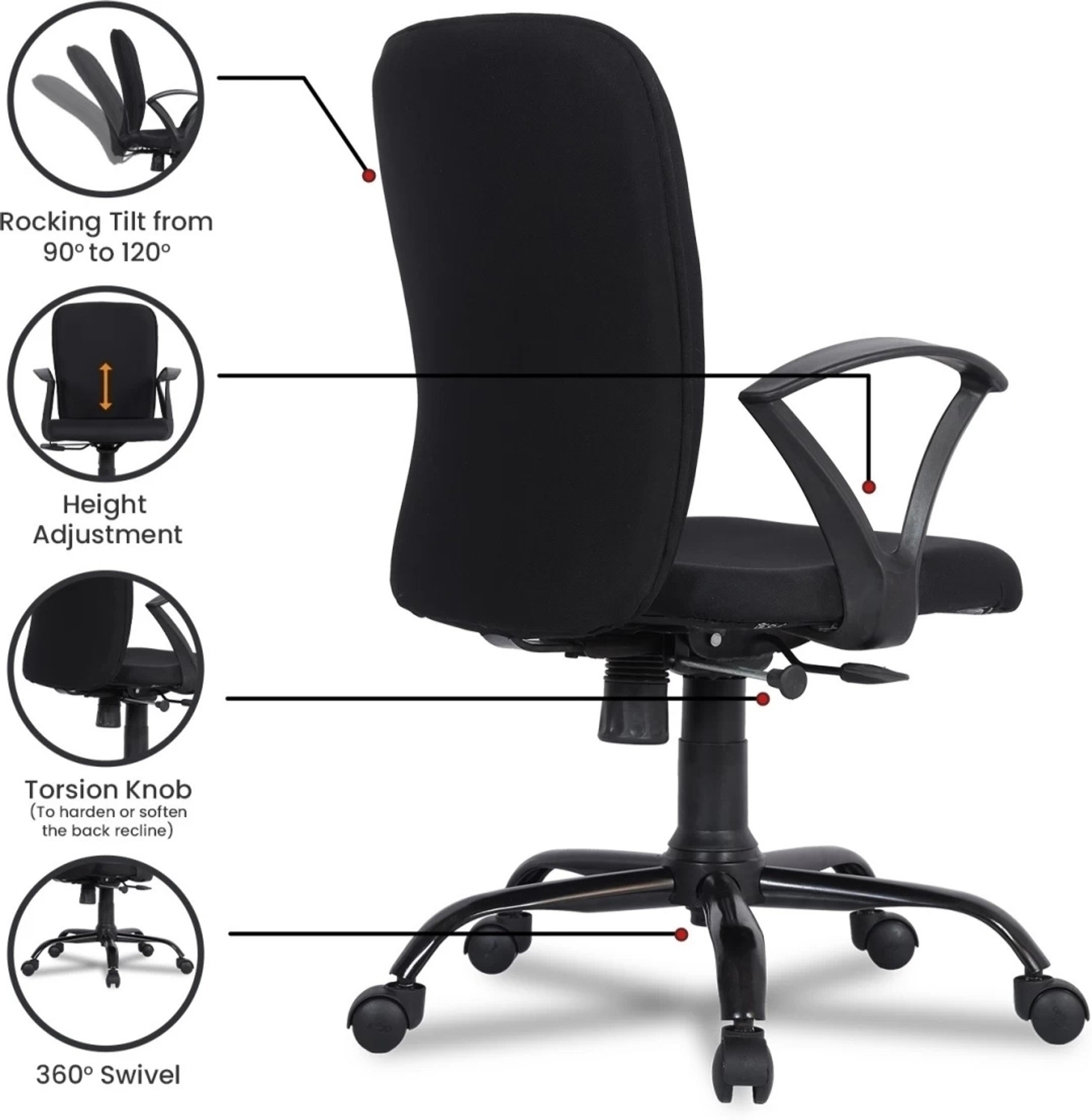 Image of MG traders MG FULLY ADJUSTABLE ROTATING OFFICE /STUDY ARMCHAIR Mesh Office Adjustable Arm Chair