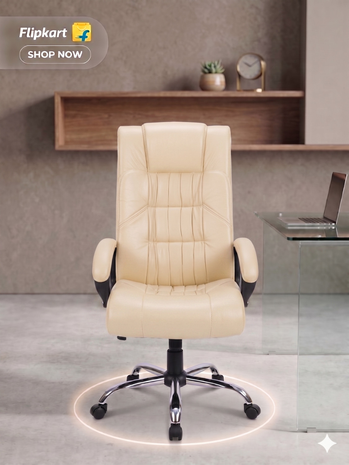 Image of COZY CUB HIGH Back with Steel Base and 1 Year manufacturer Warranty on the Product Leatherette Office Executive Chair