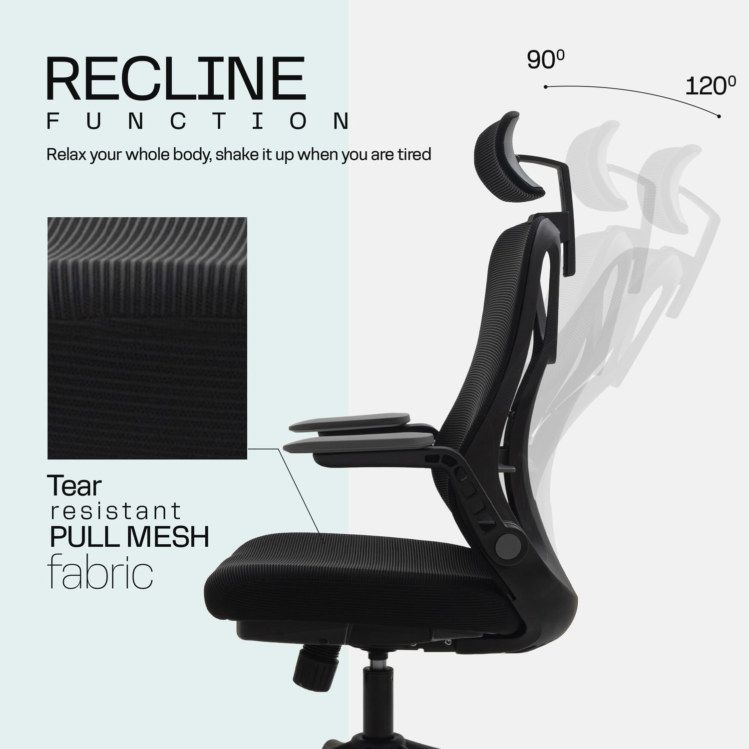 Image of Drogo Ergonomic Office Chair /High Back Computer Chair with Lumbar support& Recline Mesh Office Executive Chair