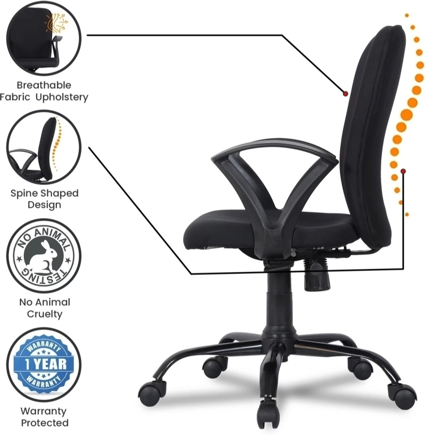 Image of MG traders MG FULLY ADJUSTABLE ROTATING OFFICE /STUDY ARMCHAIR Mesh Office Adjustable Arm Chair