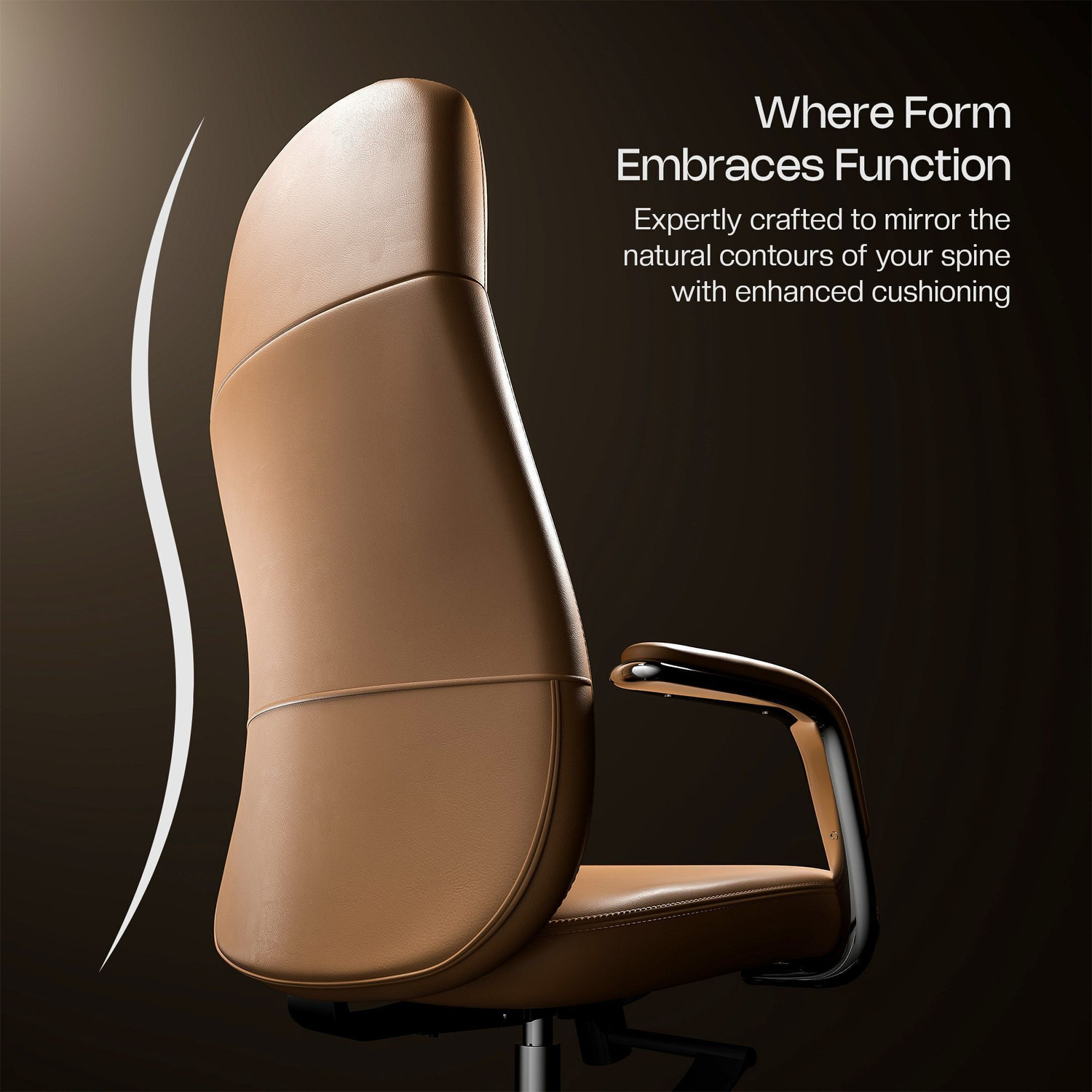 Image of GREEN SOUL Oslo Vegan Leather Office | Ergonomic Boss | Scandinavian design Leatherette Office Executive Chair