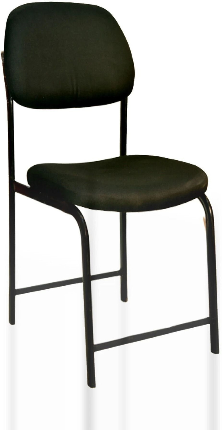 Image of RW REST WELL N Type Comfortable Visitor /Study Black Metal Chair with Cushion| Fabric Office Visitor Chair