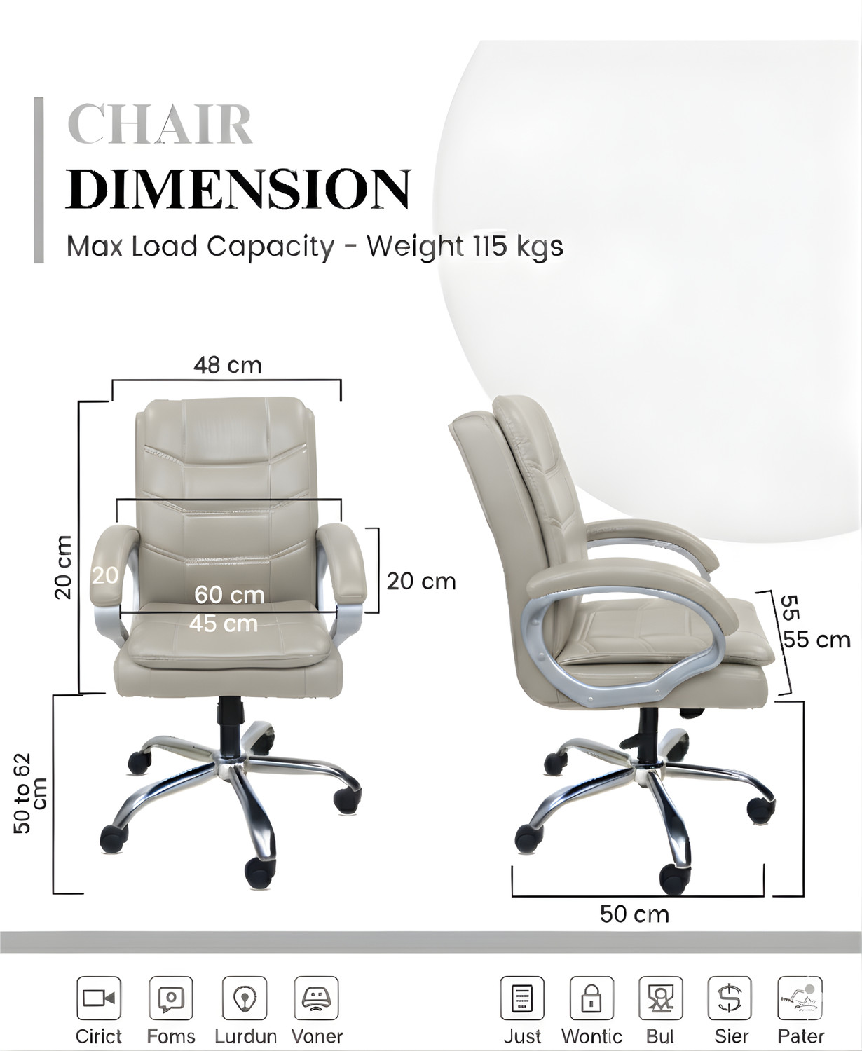 Image of RW REST WELL Star Executive Revolving Office Chair|Computer Desk Chair with Cushioned Seat| Leatherette Office Executive Chair