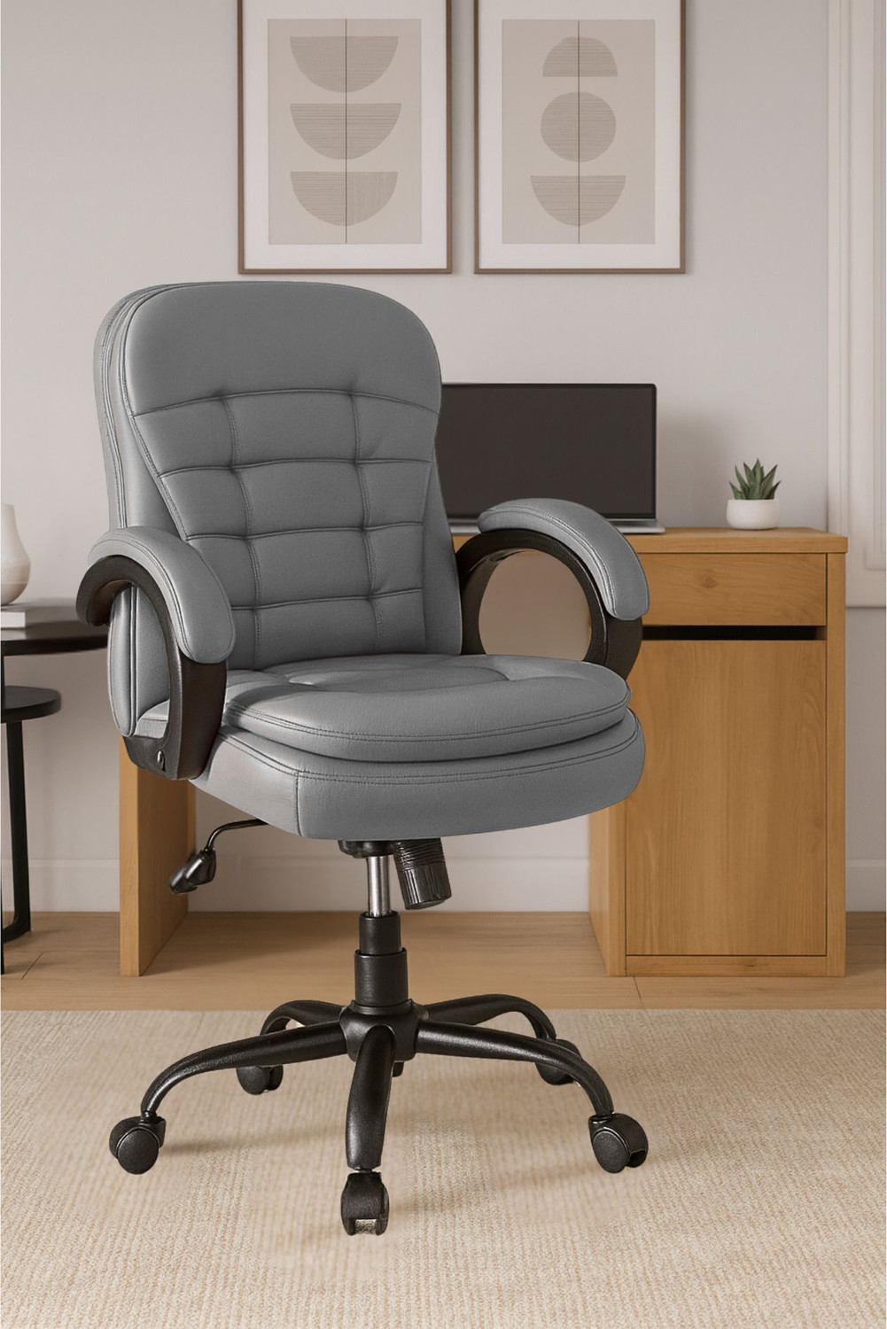 Image of zidle Gamma revolving chair Leatherette Office Adjustable Arm Chair