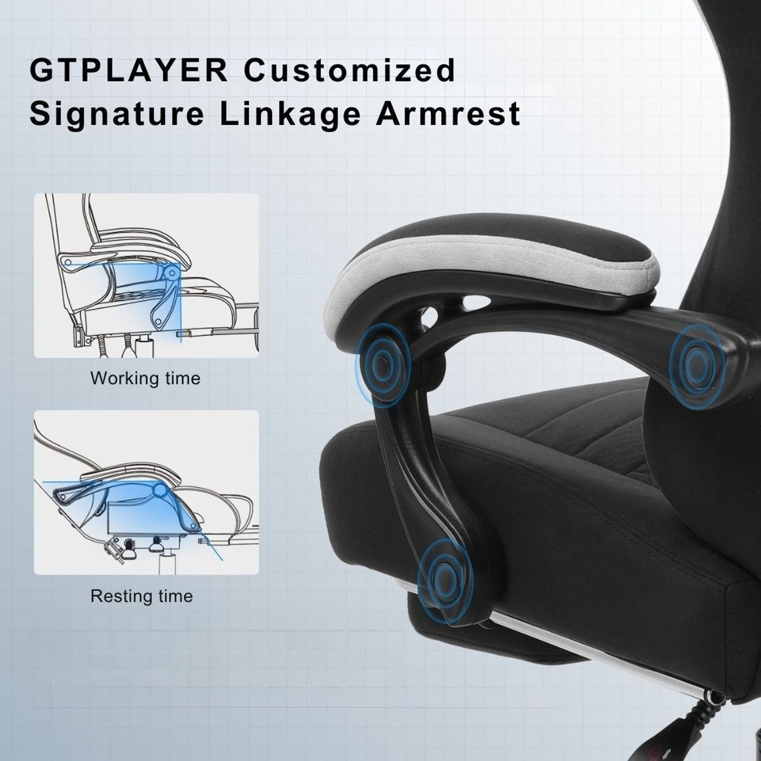 Image of GTPLAYER Leatherette Office Adjustable Arm Chair