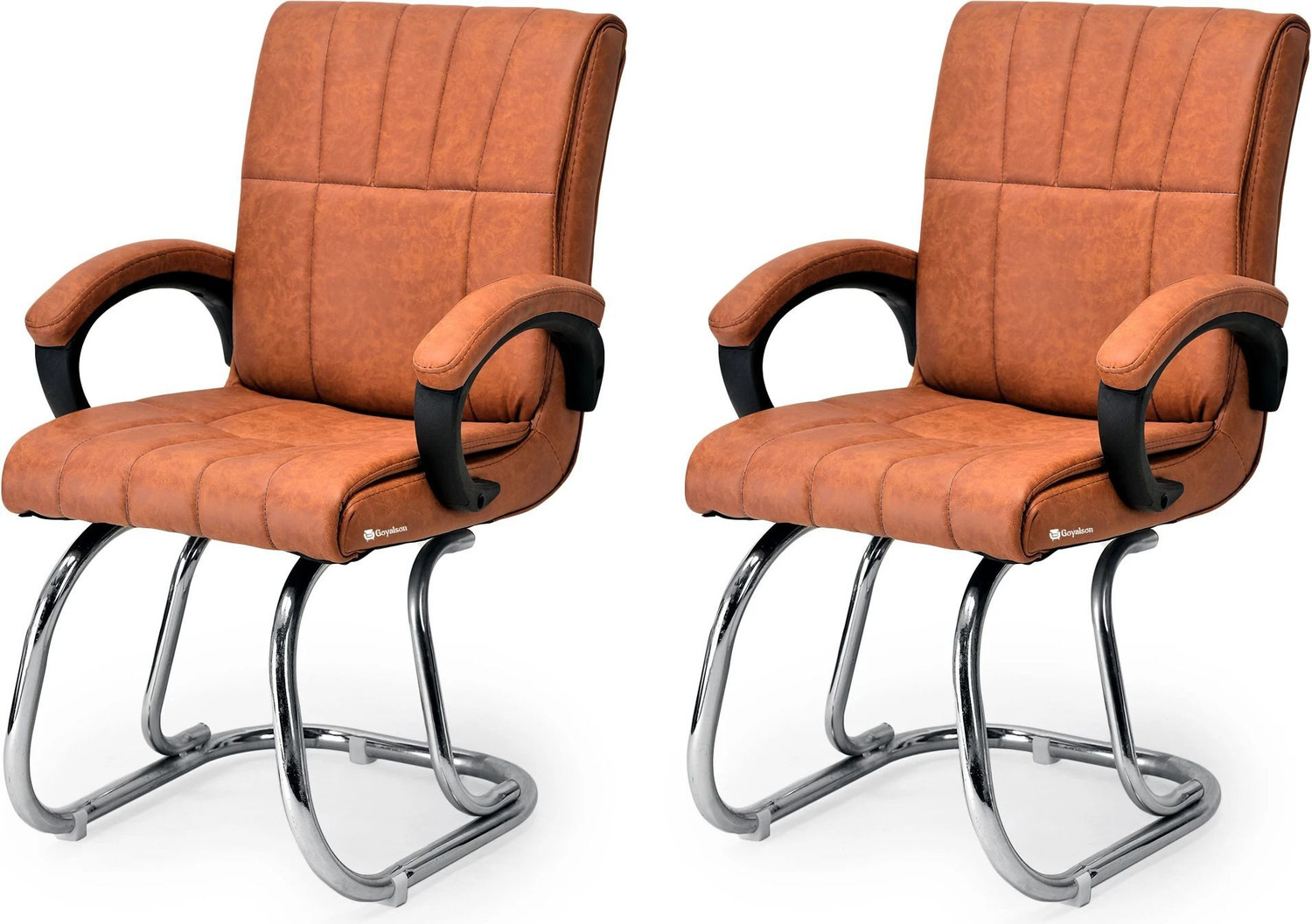 Image of SOMRAJ Director Principal Manager Visitor /Study /Office Chair with Padded Arms Leatherette Office Arm Chair