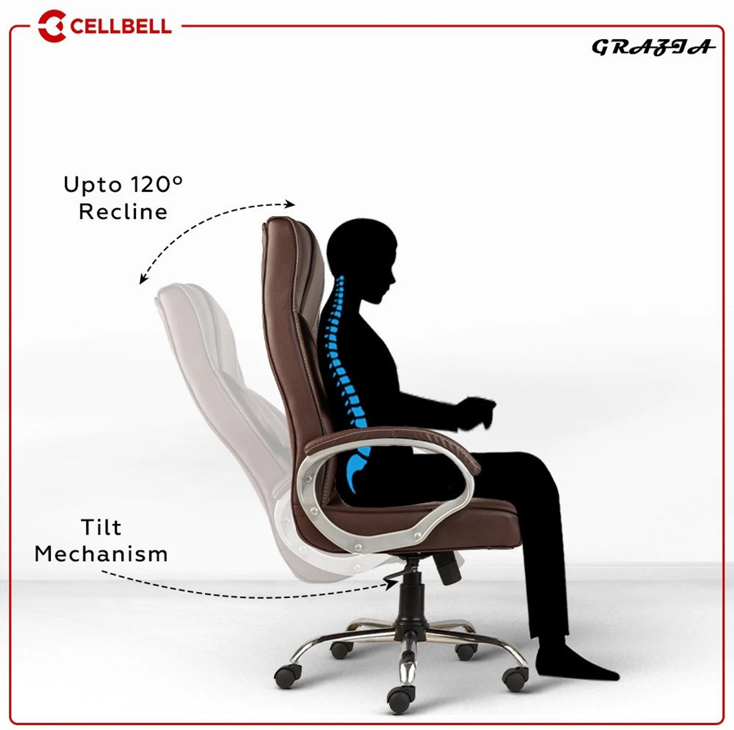 Image of CELLBELL Grazia C57 High Back Boss Chair Leatherette Office Executive Chair
